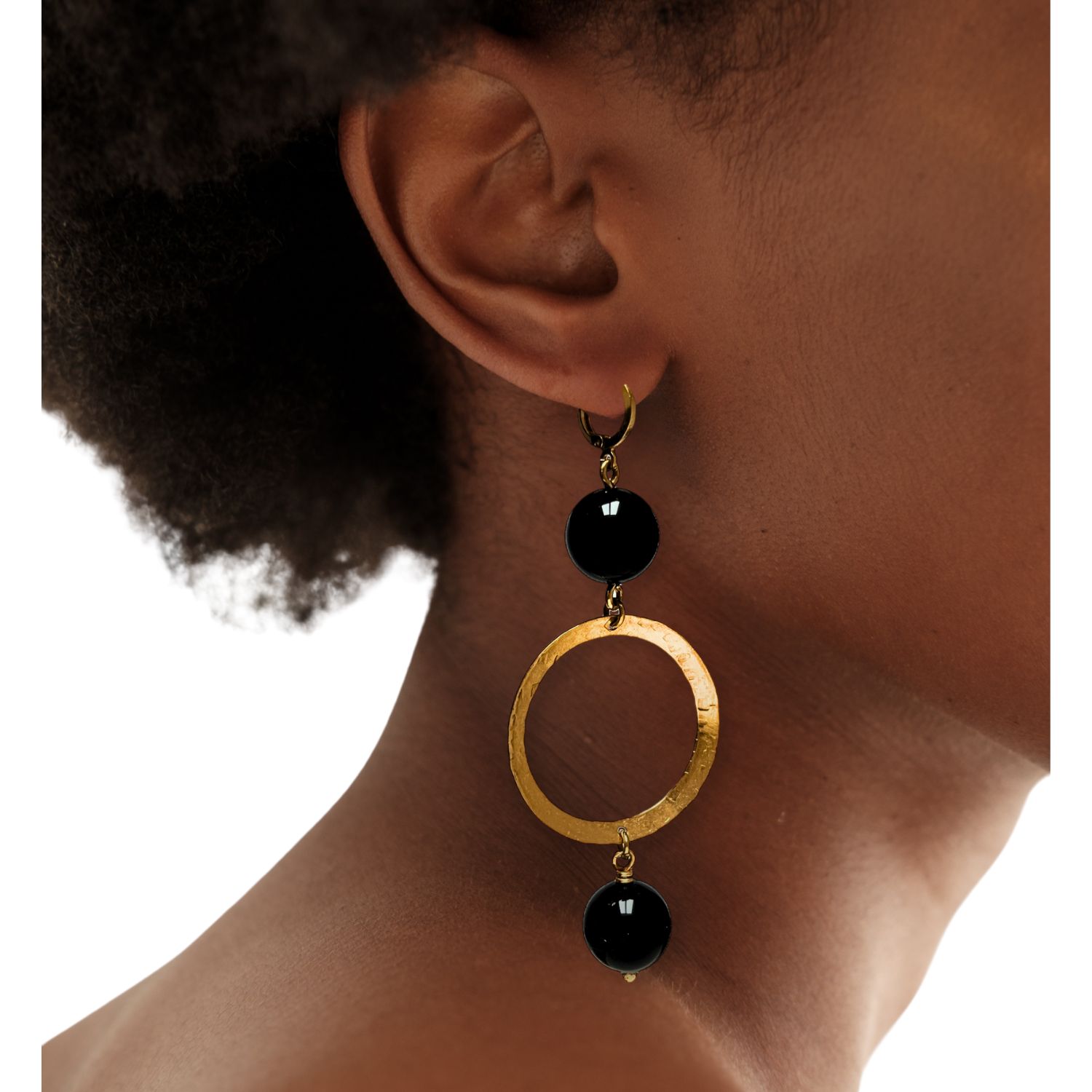 Ursula Gold Onyx Earrings