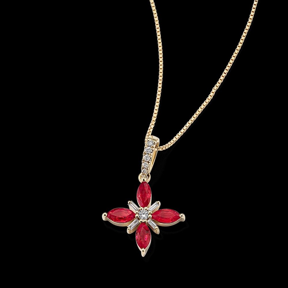 ruby-diamond-flower-pendant