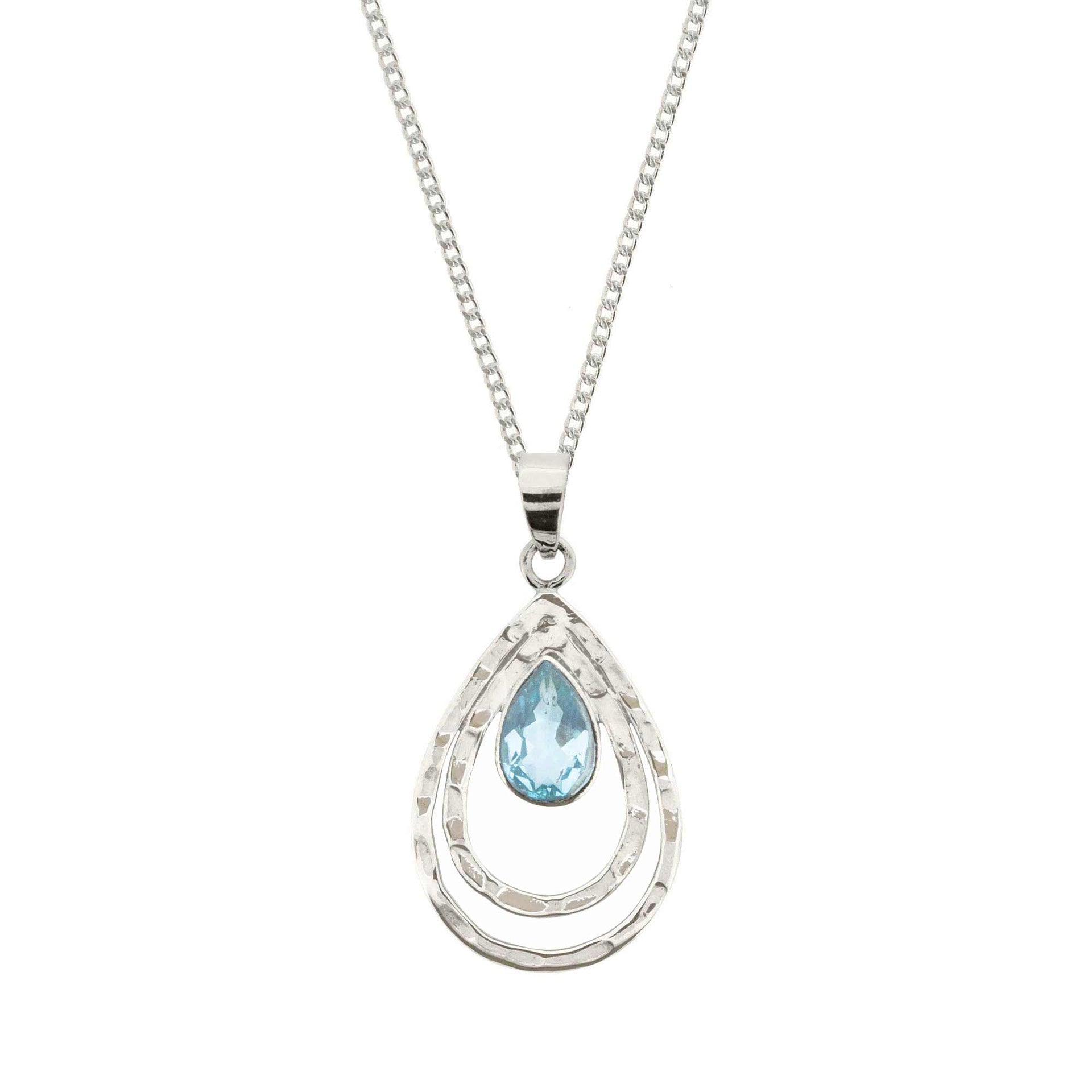 Infinity Universe Silver Necklace - Blue Topaz