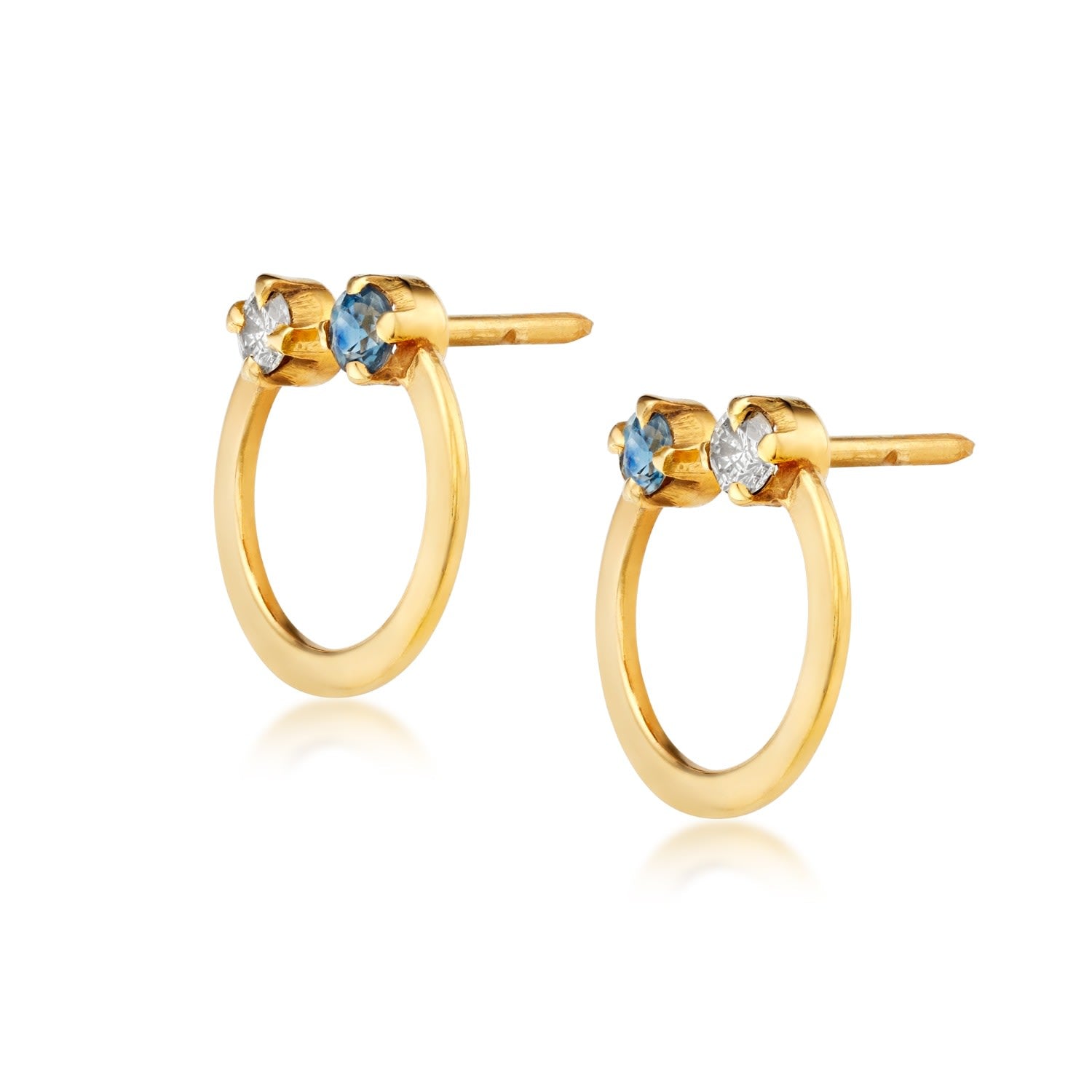 Diamond & Tanzanite Flat Hoop