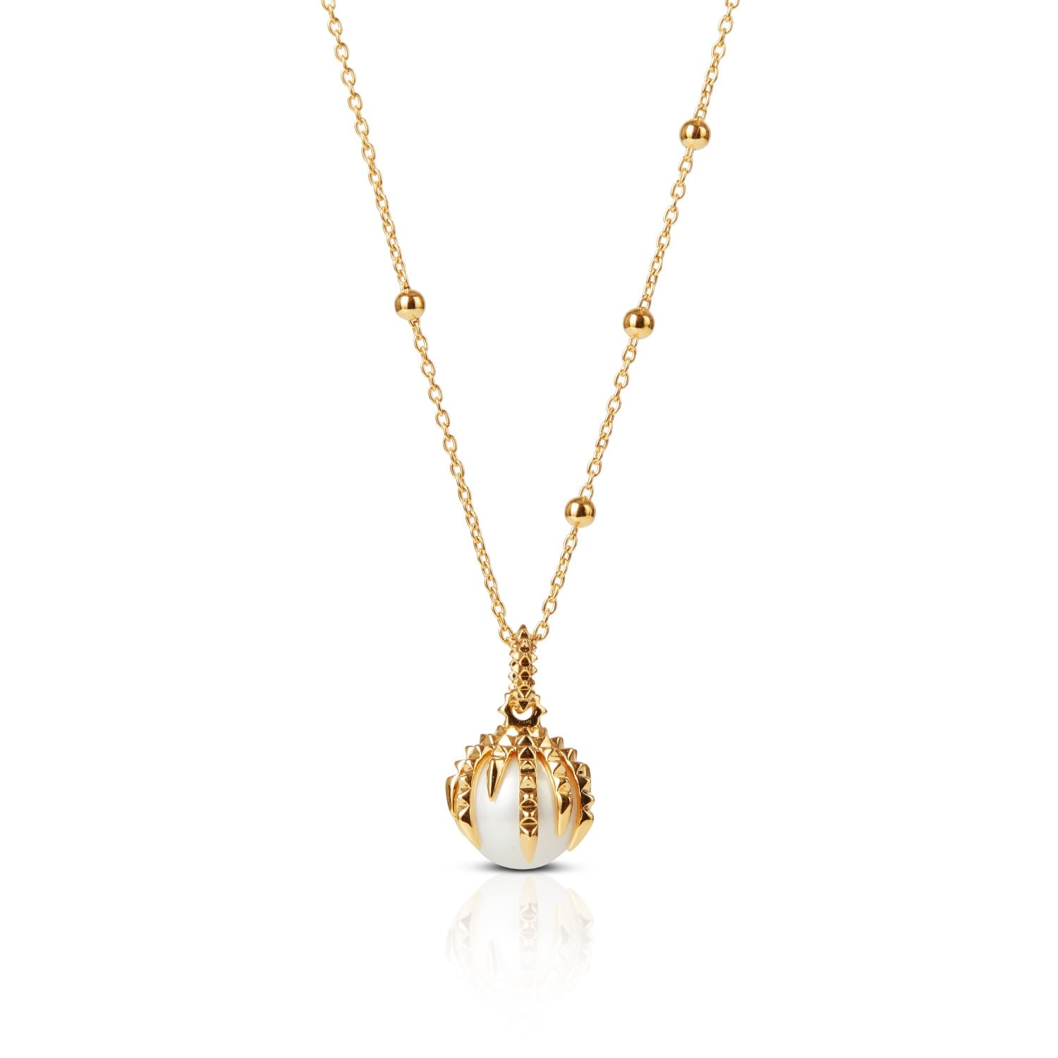 The Pearl & The Dragon – Gold & Ivory Pearl Necklace