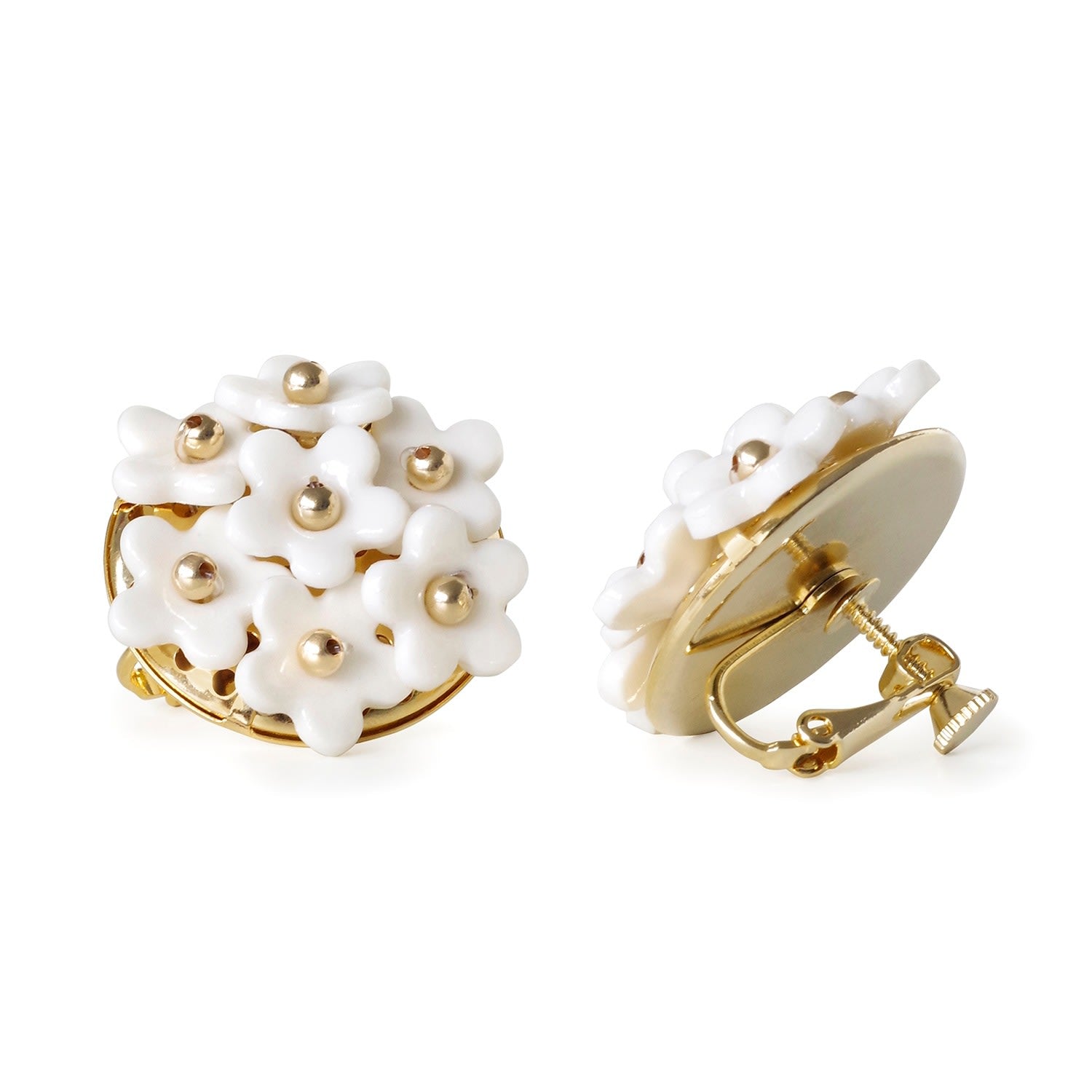 Mini Daisy Cluster Clip Earrings