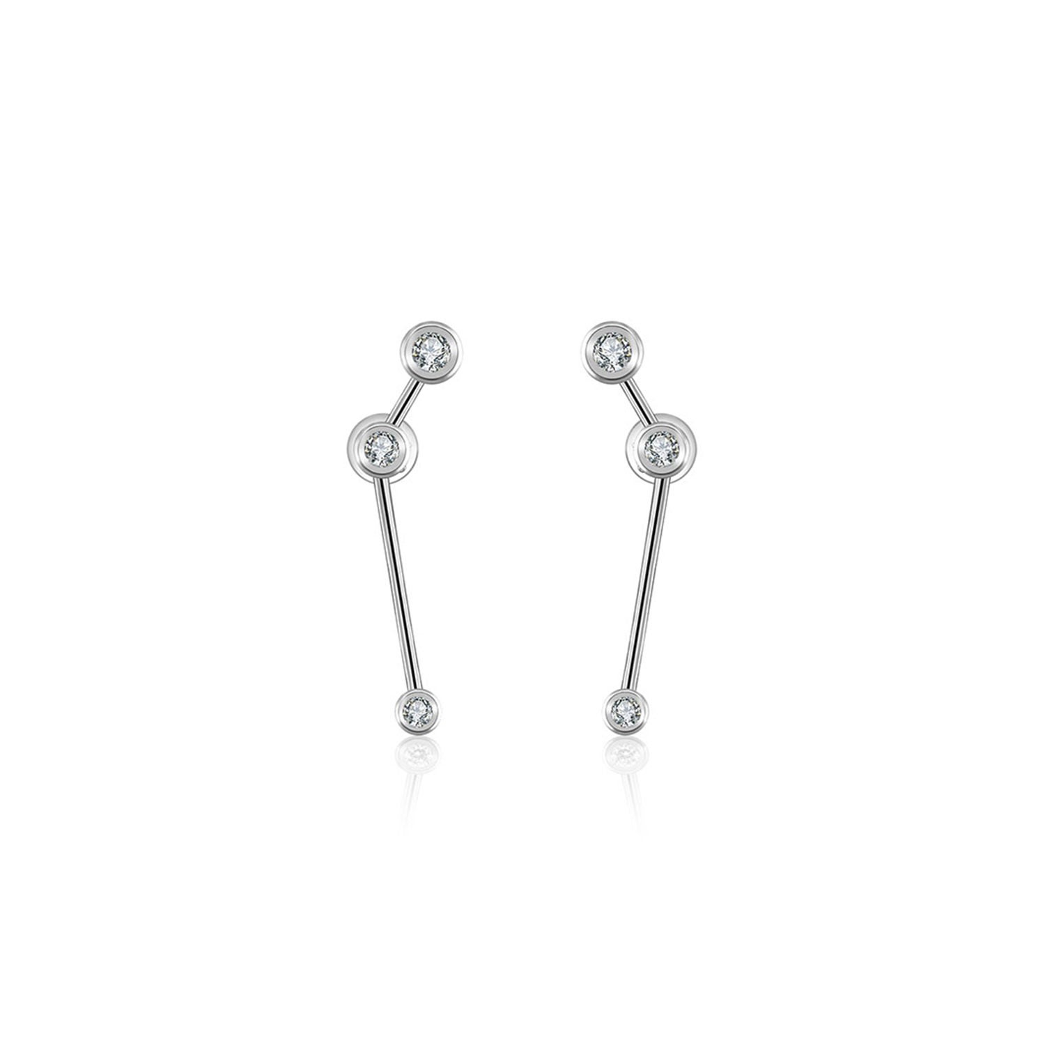 Aries Zodiac Constellation Earring 18K White Gold & Diamond