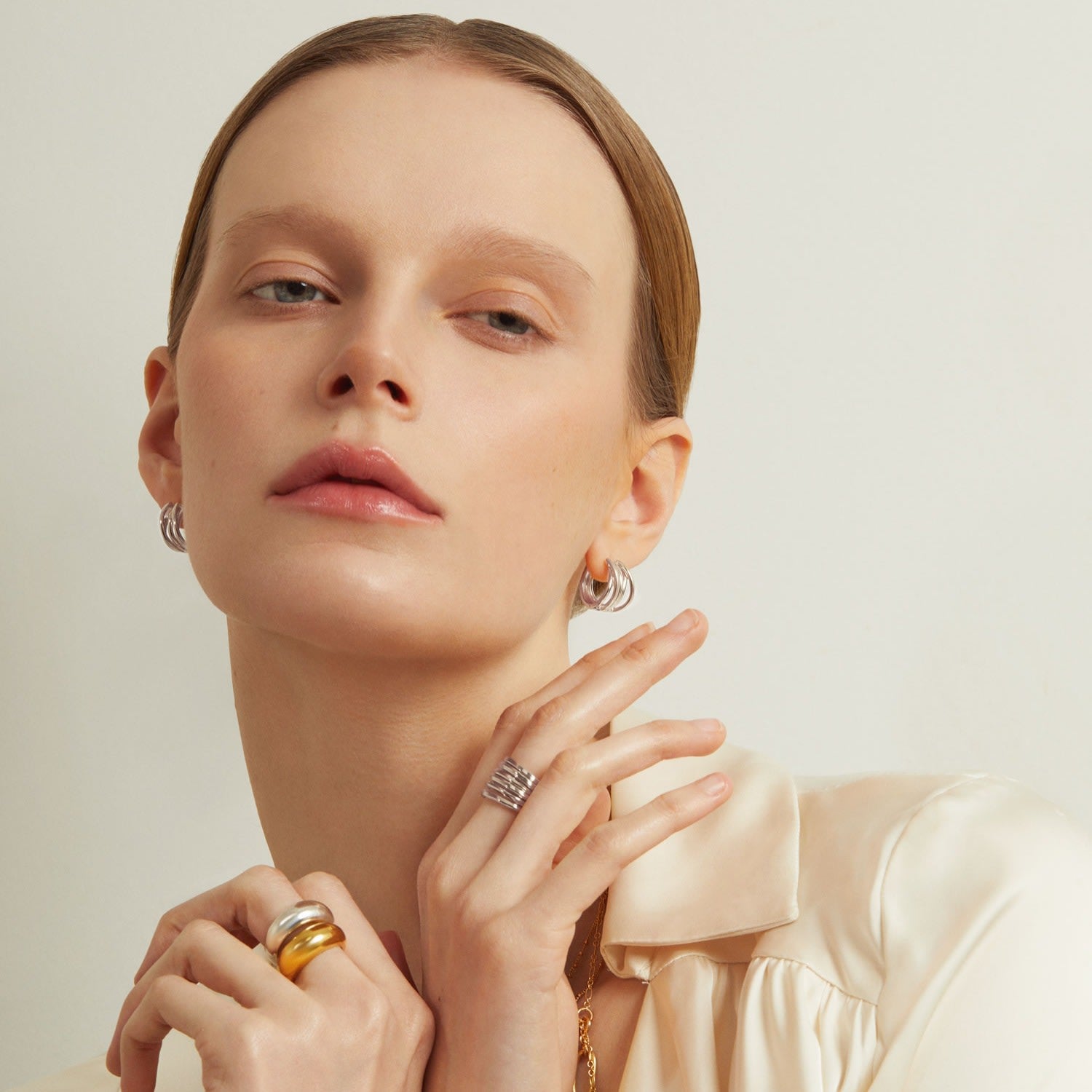 Spiral Hoop Earrings Silver