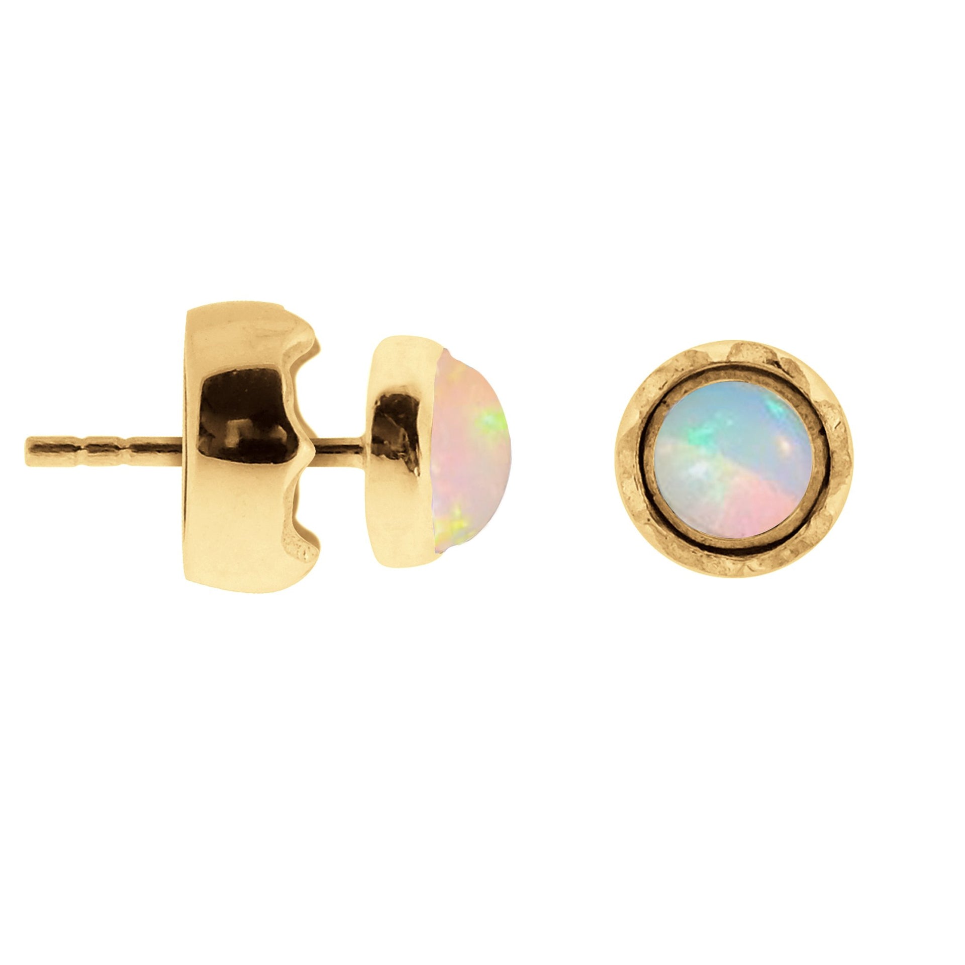 Maya Gold Stud Earrings - Opal