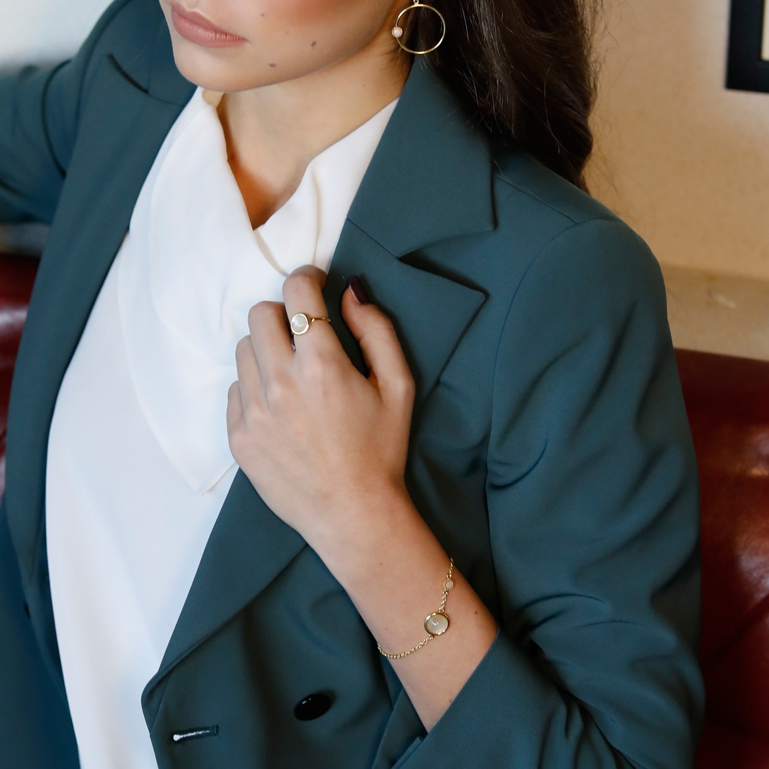 Satellite Gold Vermeil Moonstone & Opal Bracelet