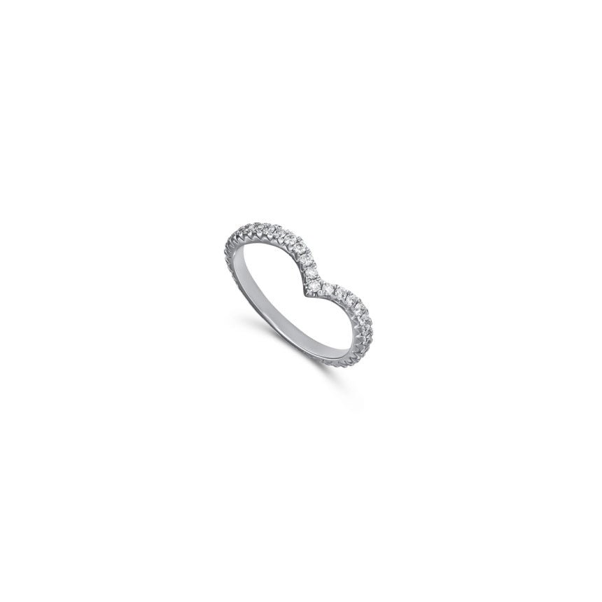 V Shaped Diamond Wedding Band