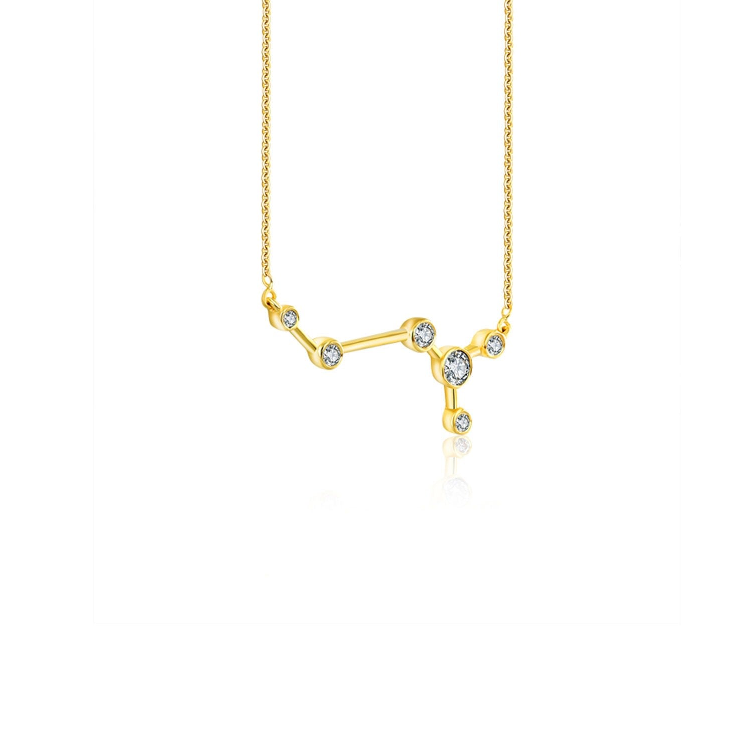 Scorpio Zodiac Constellation Necklace 18K Yellow Gold & Diamond