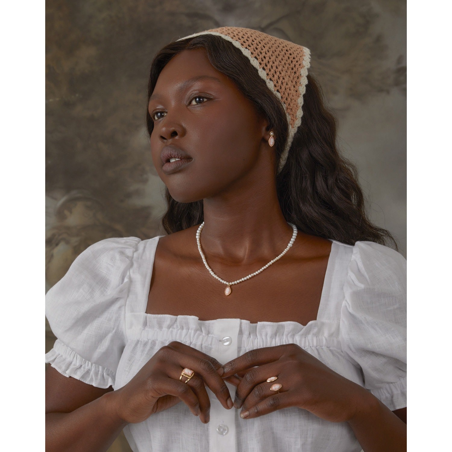 Isabella Pearl And Pink Cameo Necklace