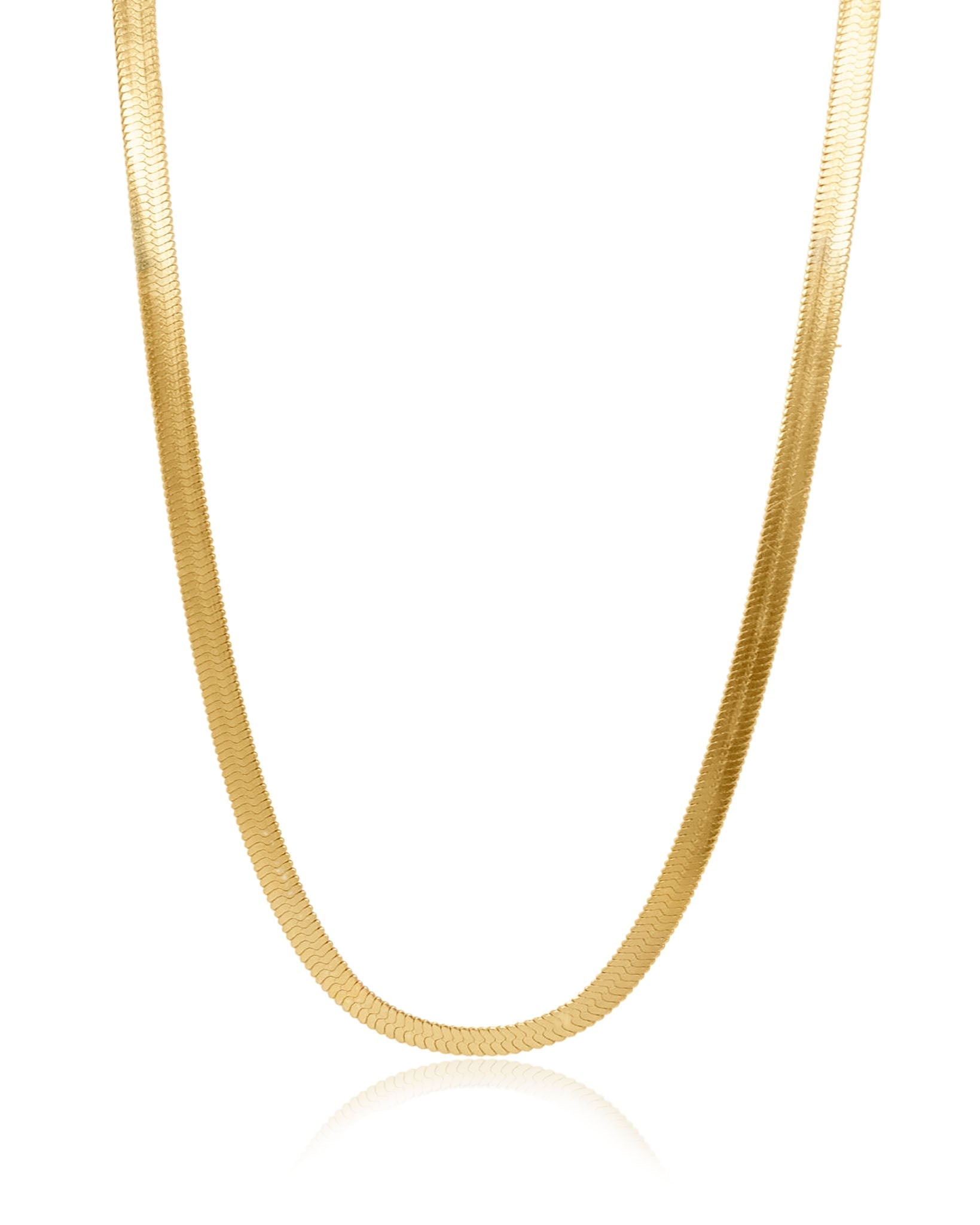 Antonette Flat Herringbone Chain Necklace