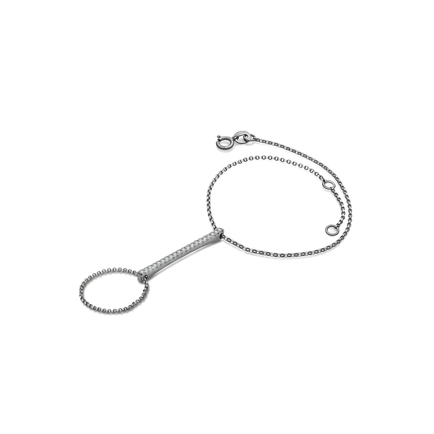 18K White Gold Diamond Bar 2 Way Diamond Bracelet