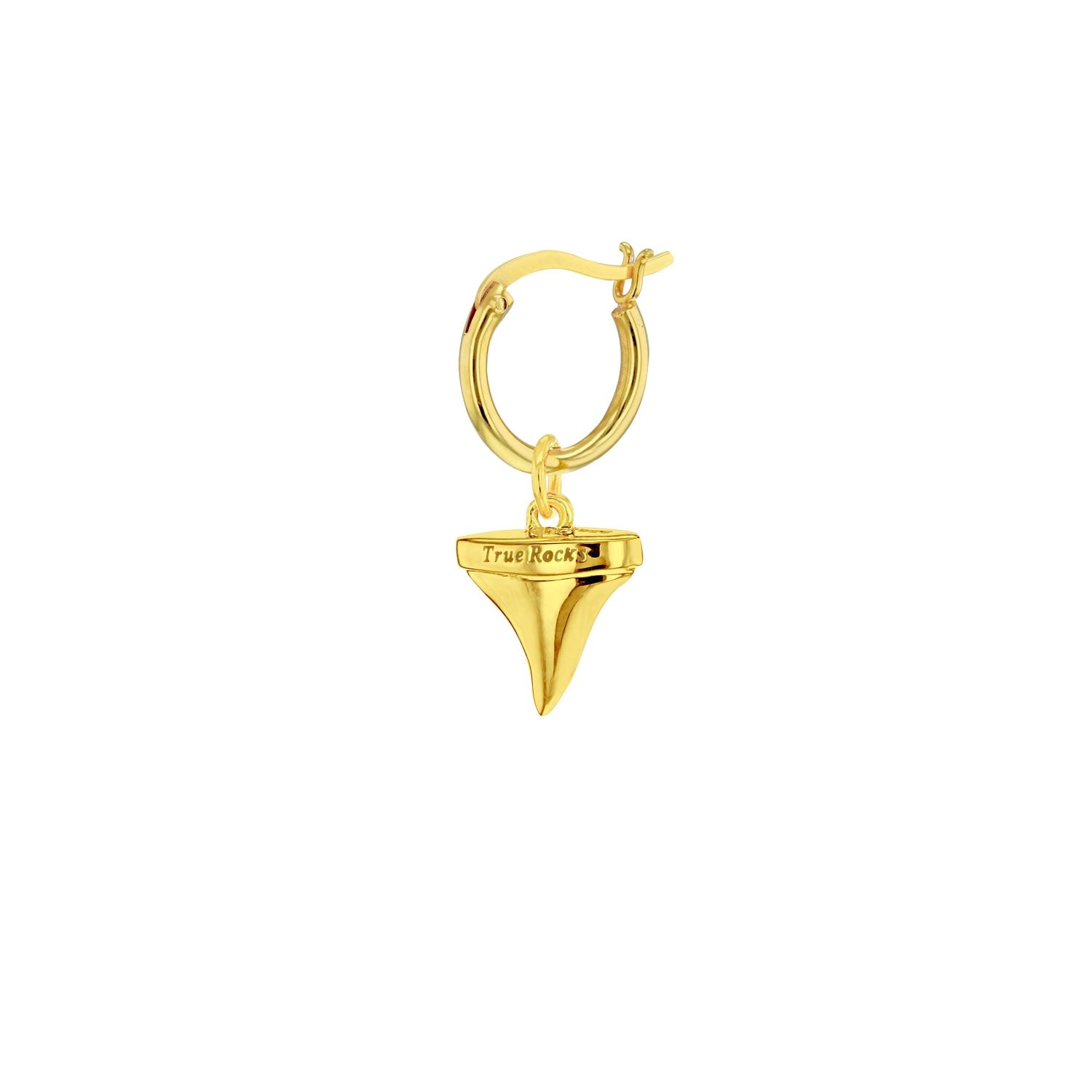 18Kt Gold-Plated Mini Sharks Tooth Charm On A Gold Hoop