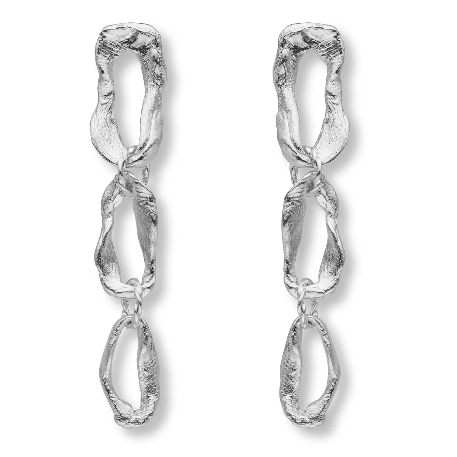 Vacation Long Chain Earrings Silver