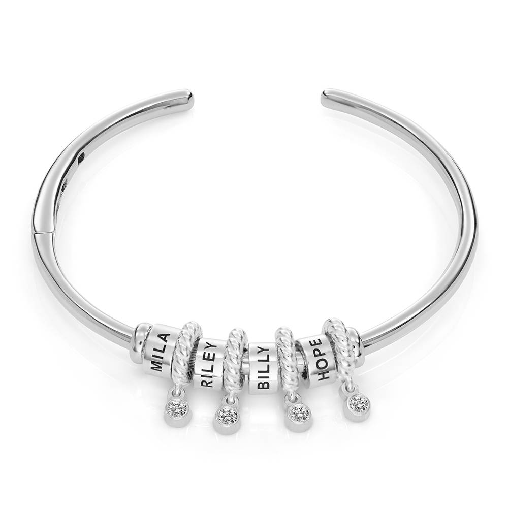Valaya Beads Bangle with Diamonds in Sterling Silver