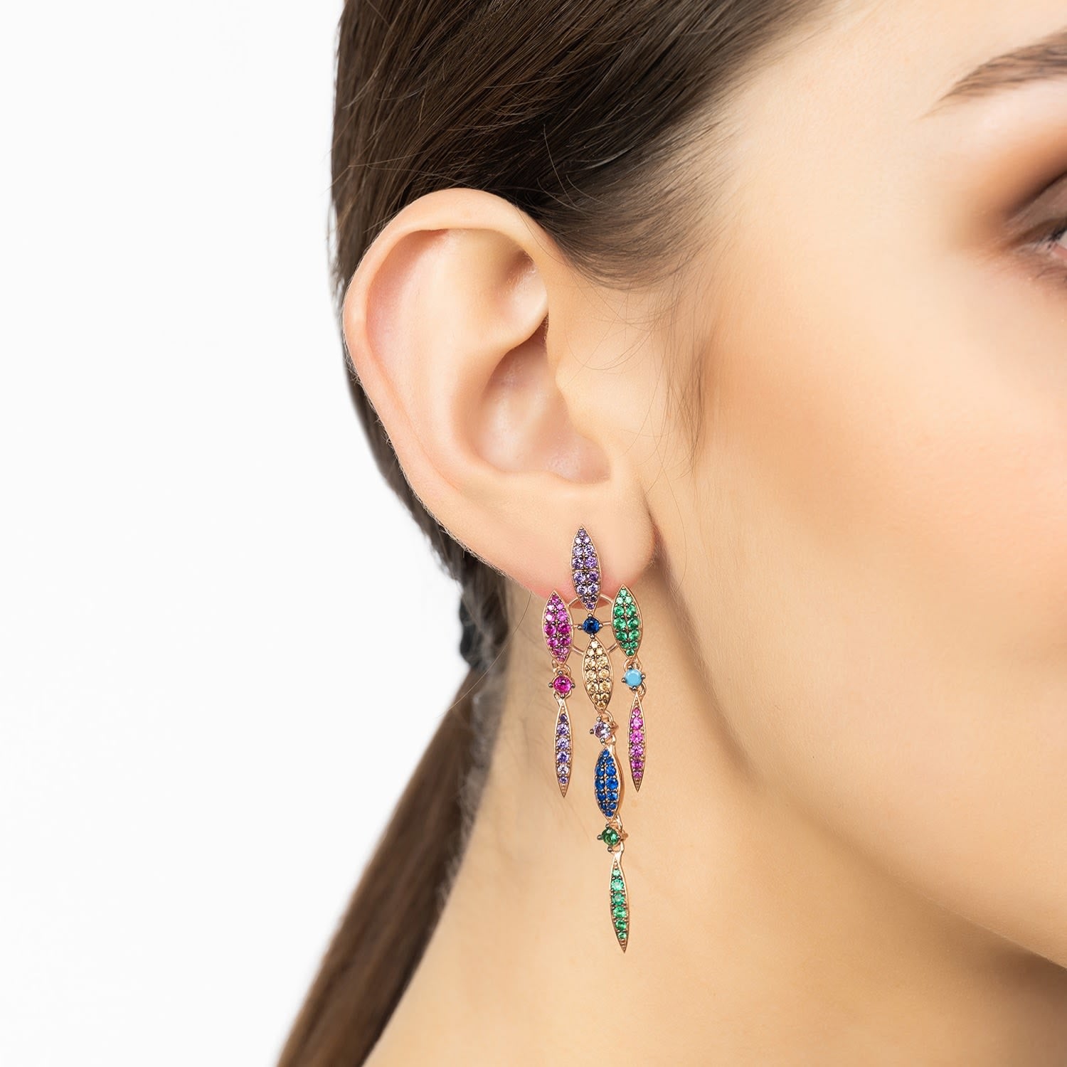Valencia Rainbow Earrings Rosegold