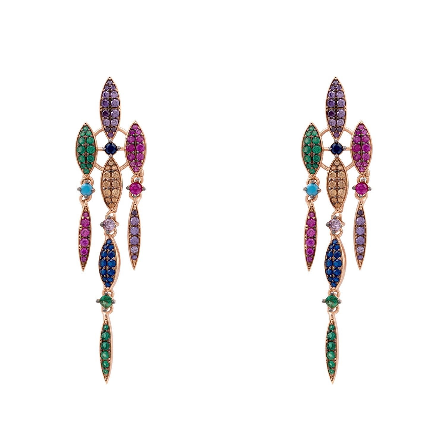 Valencia Rainbow Earrings Rosegold