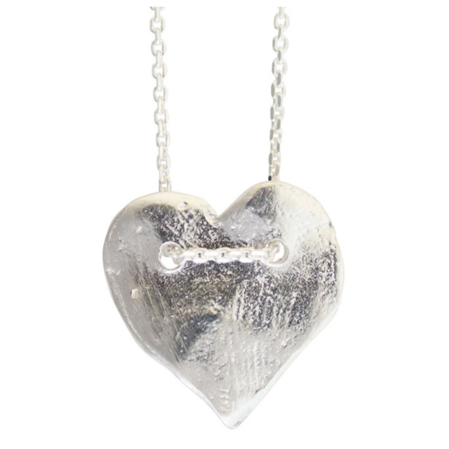 Valentina Heart Charm Necklace Silver