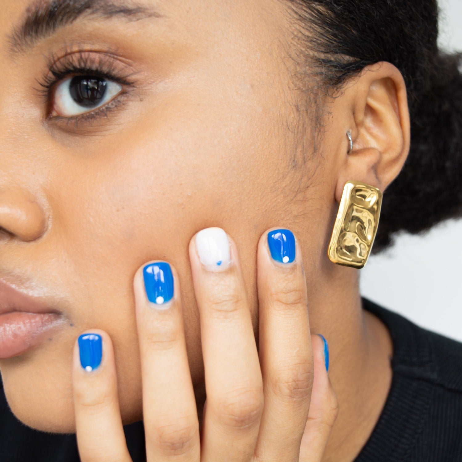 Vanessa Gold Square Drop Earrings