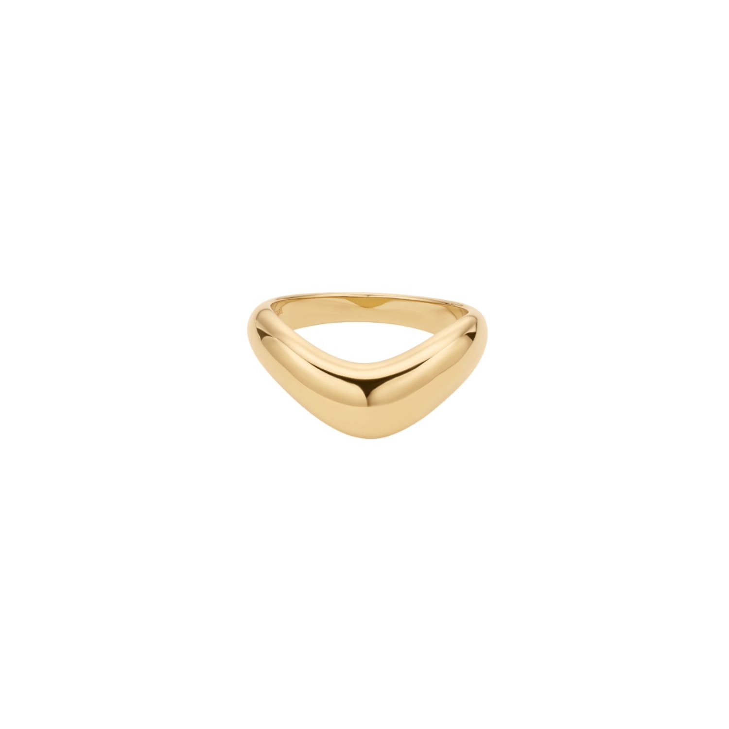 Vava Plain Chunky Curved Wave Ring In Gold