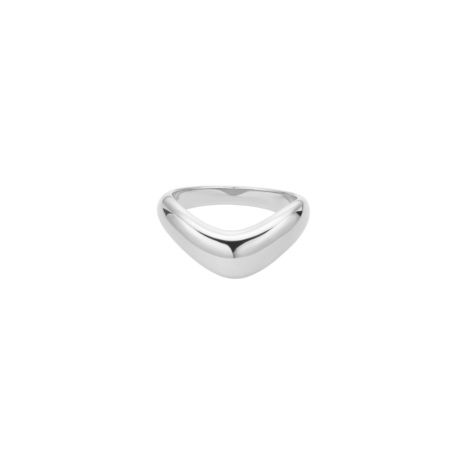 Vava Plain Chunky Curved Wave Ring In Silver