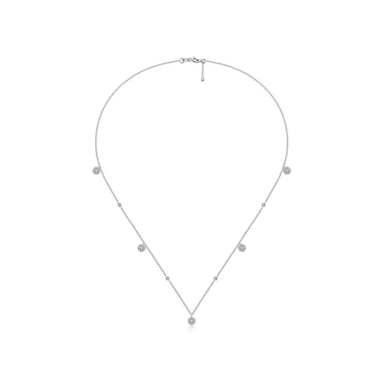 18K White Gold Round Shape Diamond Necklace / Choker