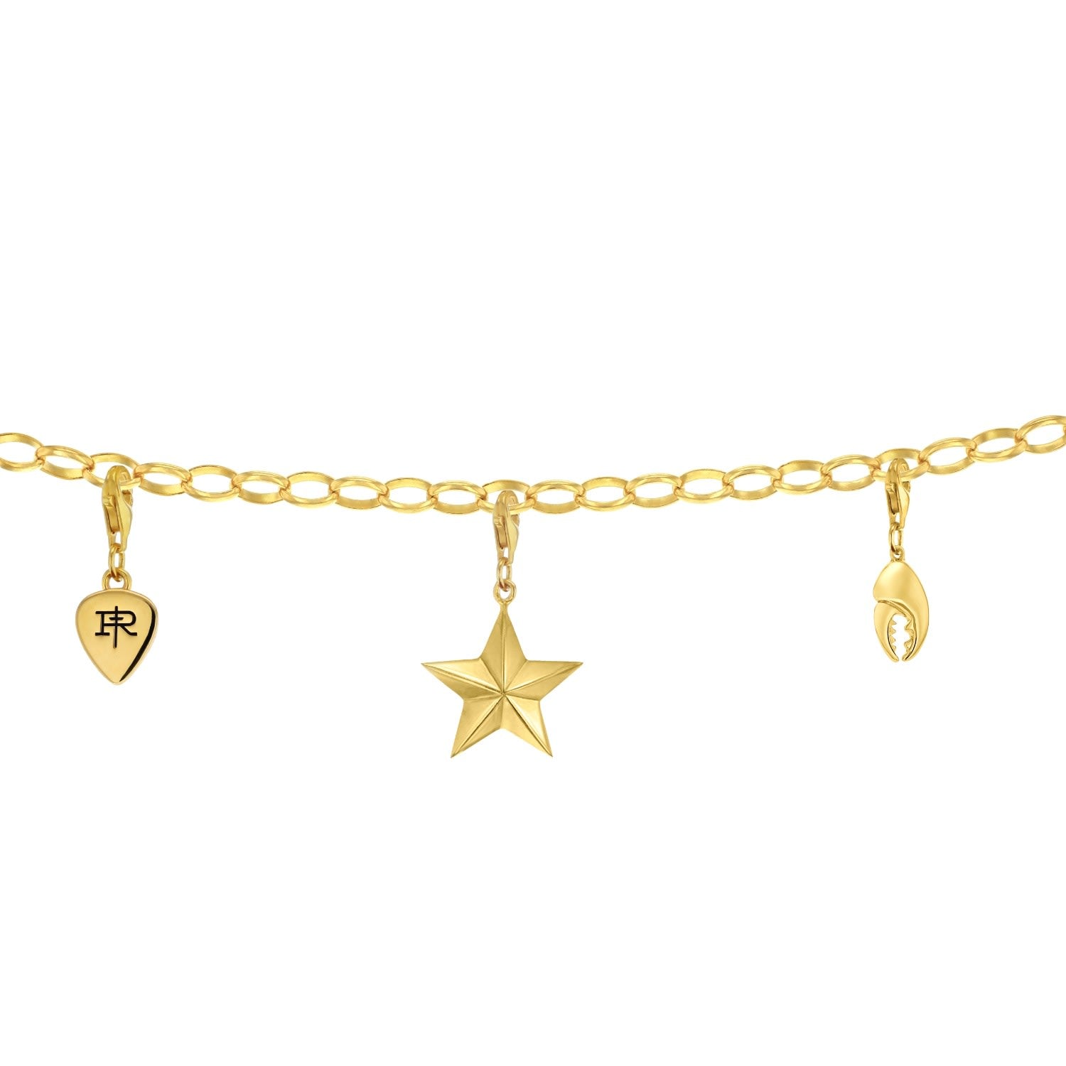 Belcher Charm Bracelet Cast In Sterling & 18Kt Gold Plated