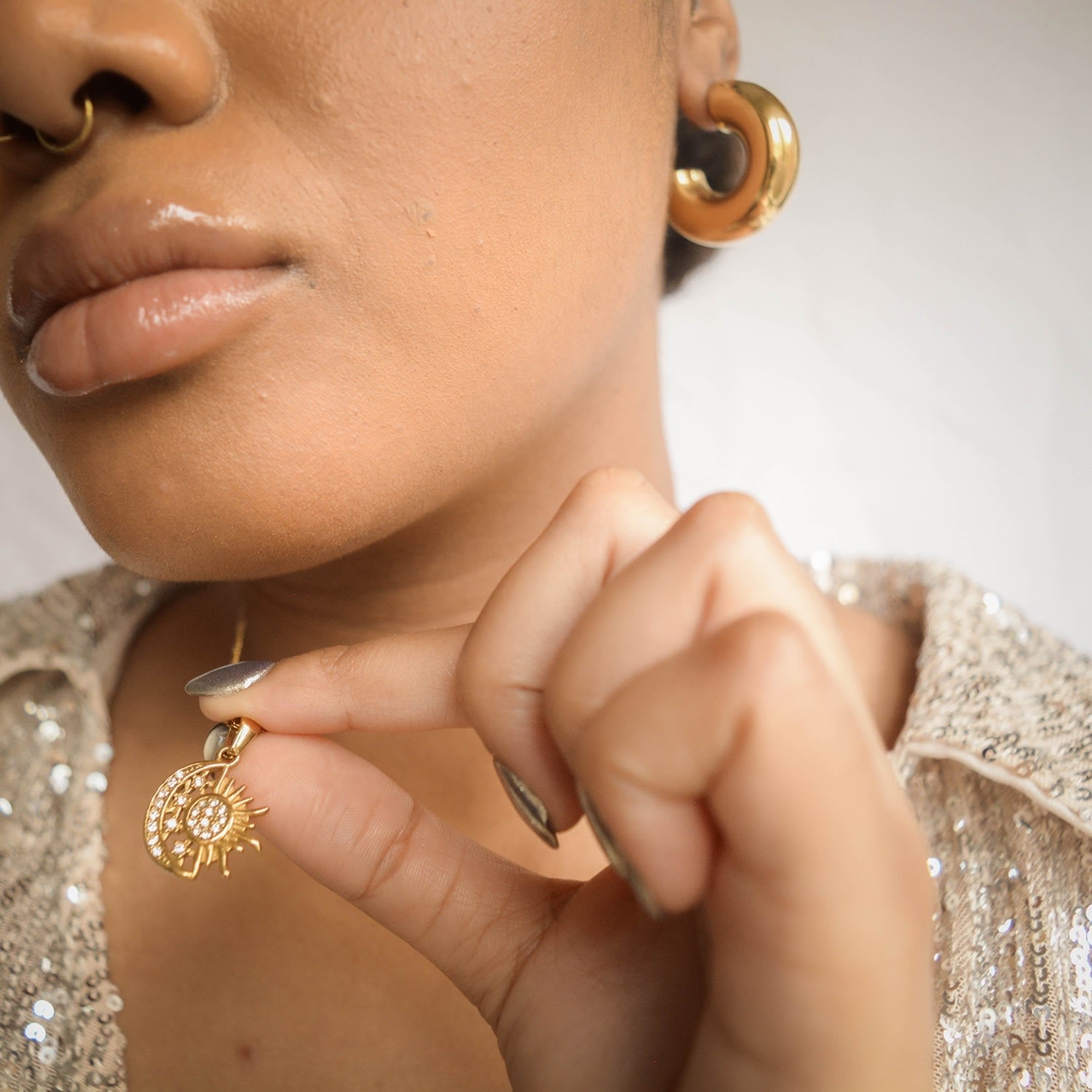 Crescent Gold Necklace