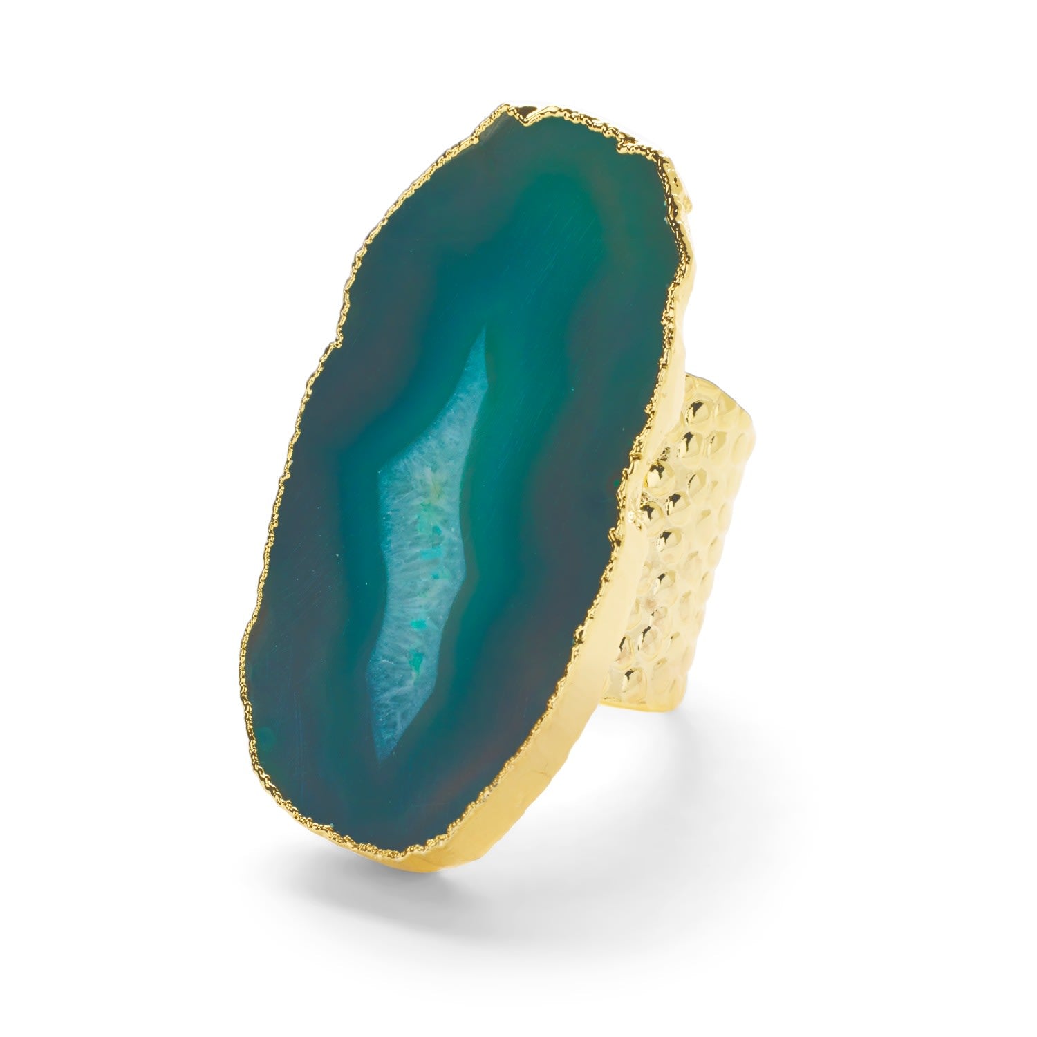 Ultra Mega Green Gemstone Gold Statement Ring
