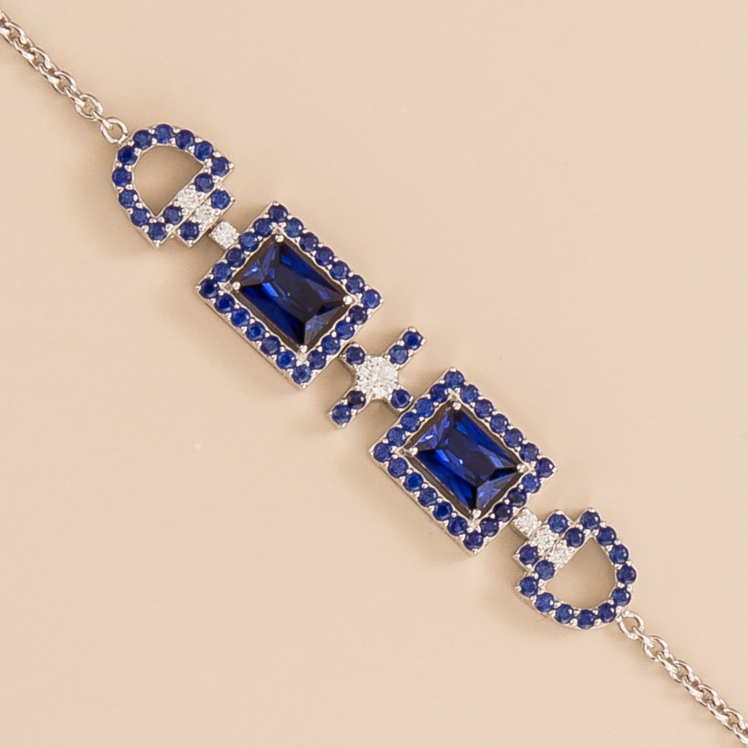Ciceris White Gold Bracelet Blue Sapphire & Diamond