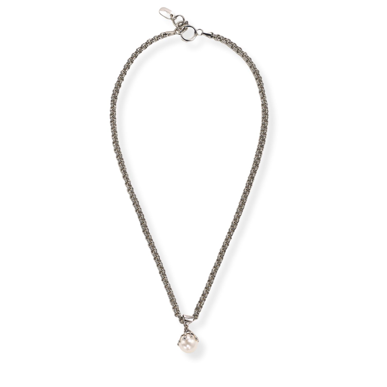 Venere Melt Pearl Pendant Necklace Silver
