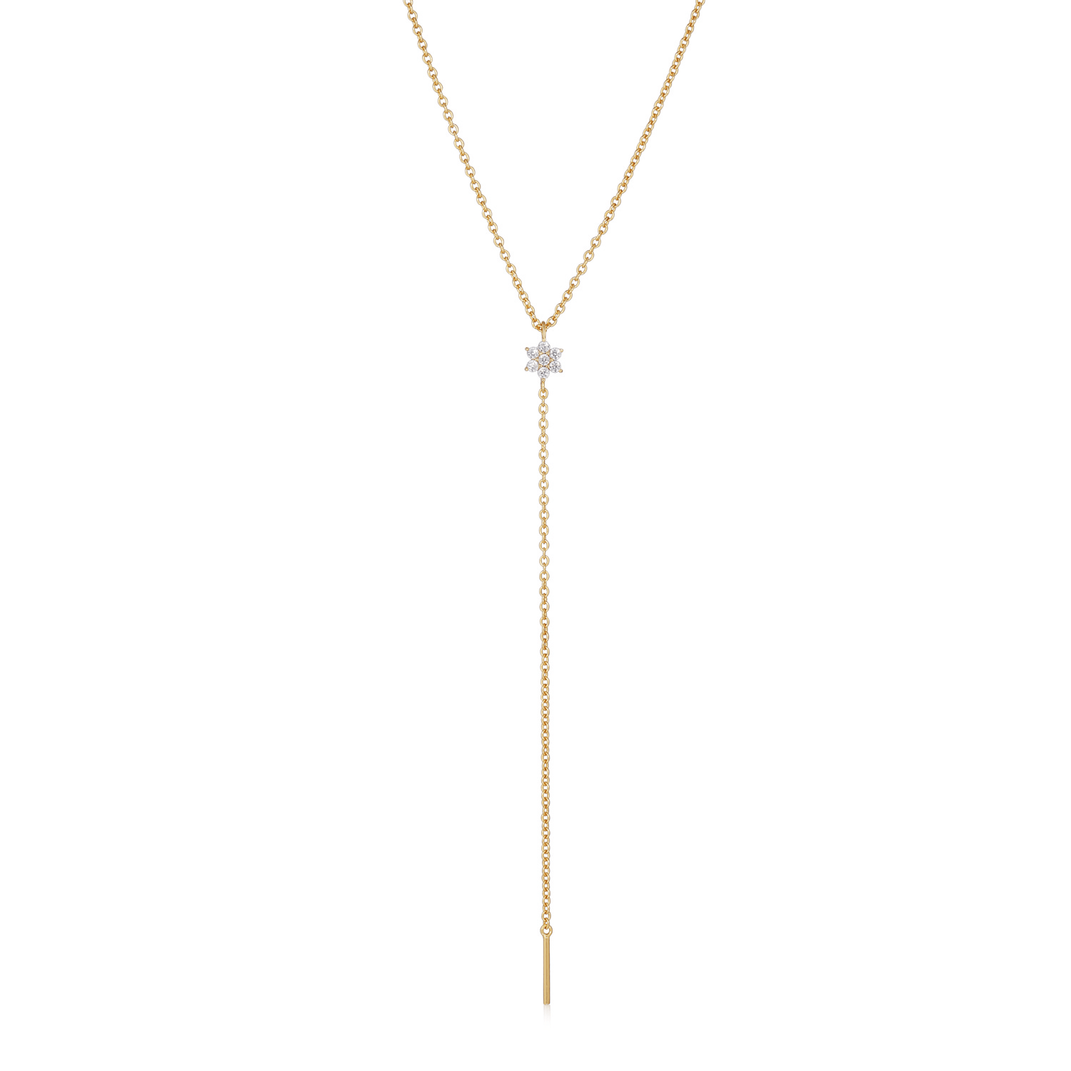 Venus Y Chain With Flower Zirconia