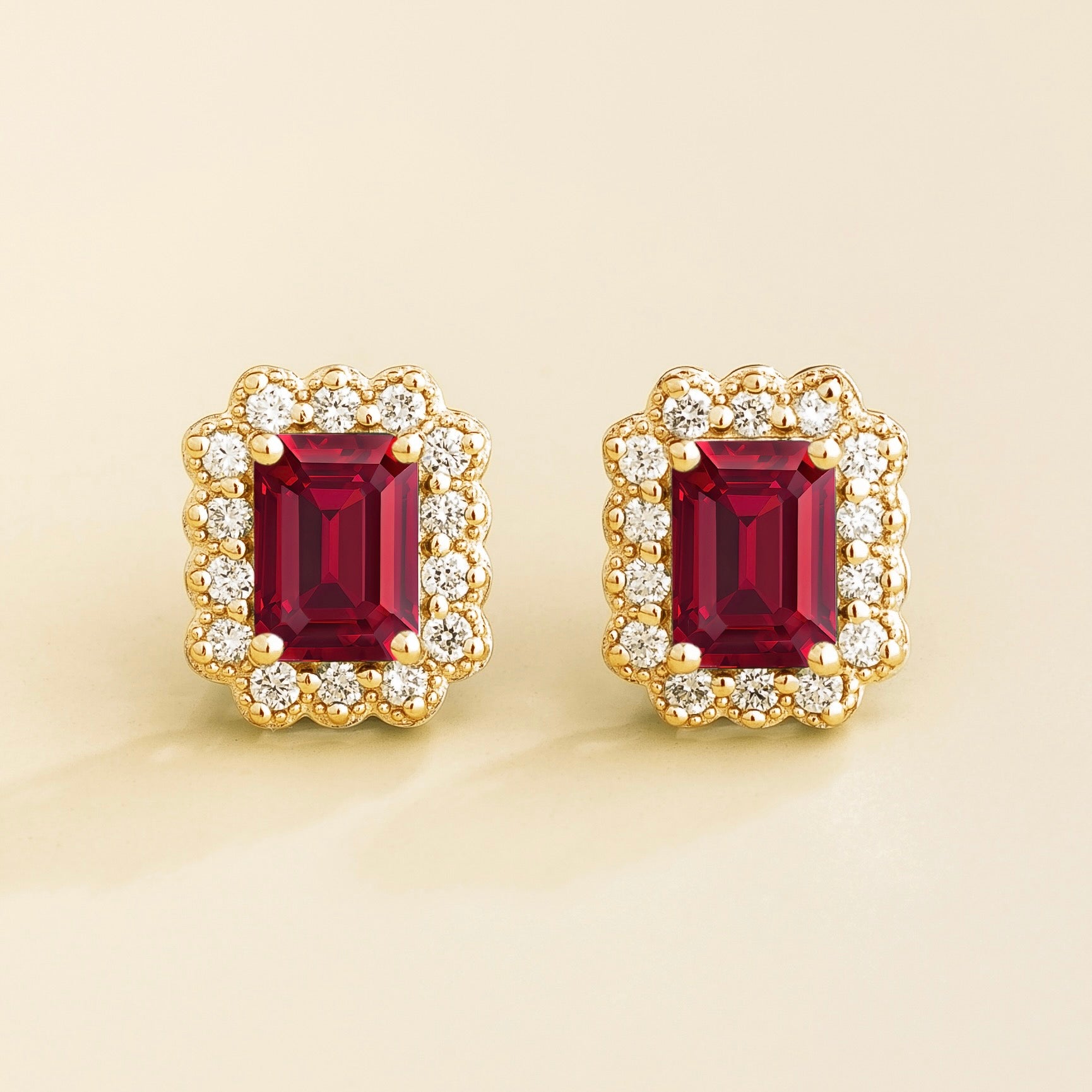 Verda Gold Earrings Ruby & Diamond