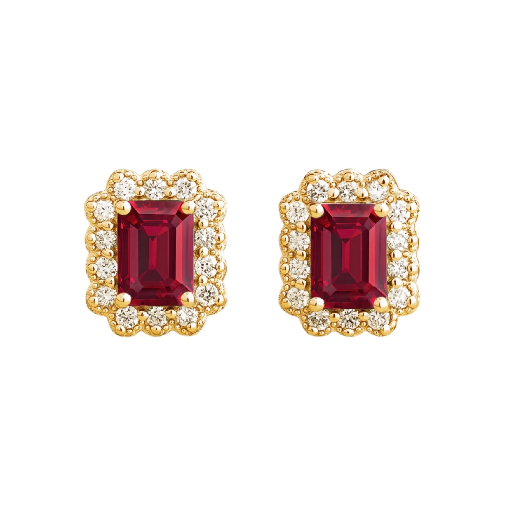 Verda Gold Earrings Ruby & Diamond