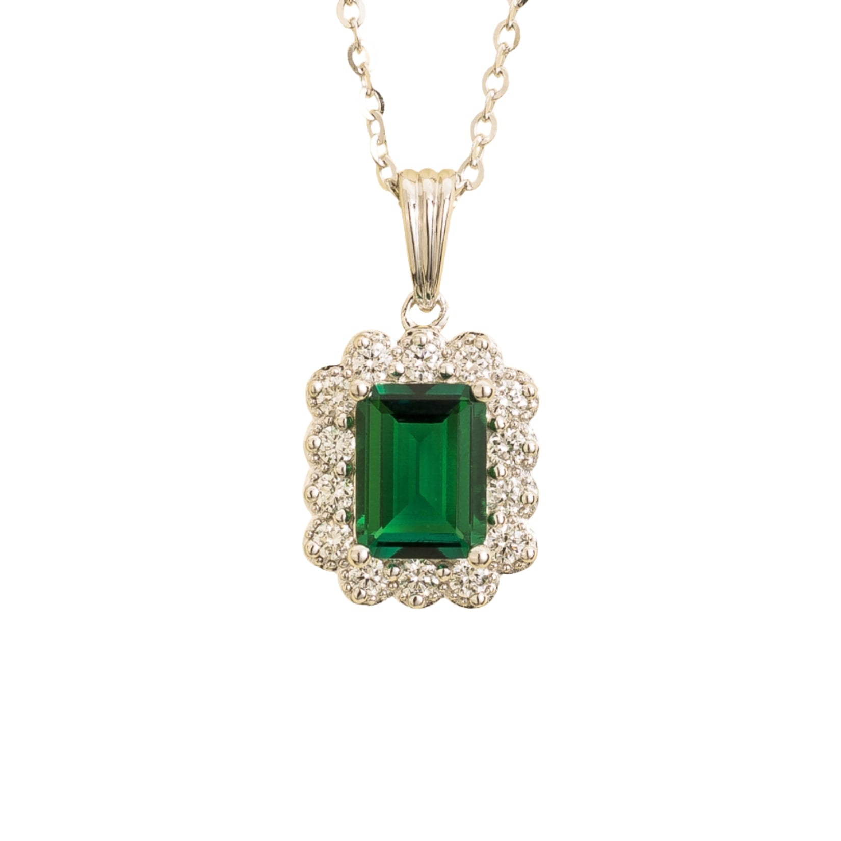 Verda Pendant Necklace In Emerald