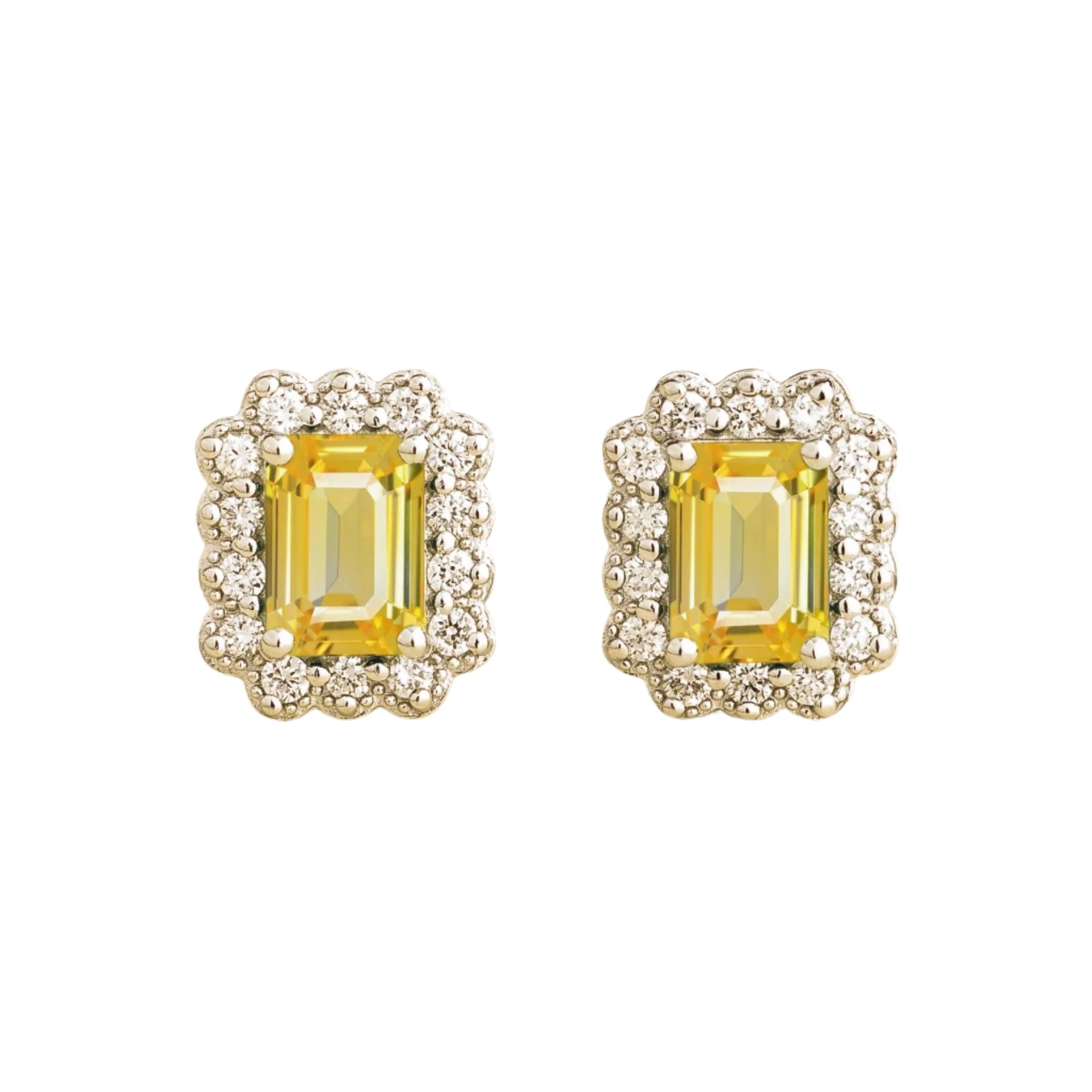 Verda White Gold Earrings Yellow Sapphire & Diamond