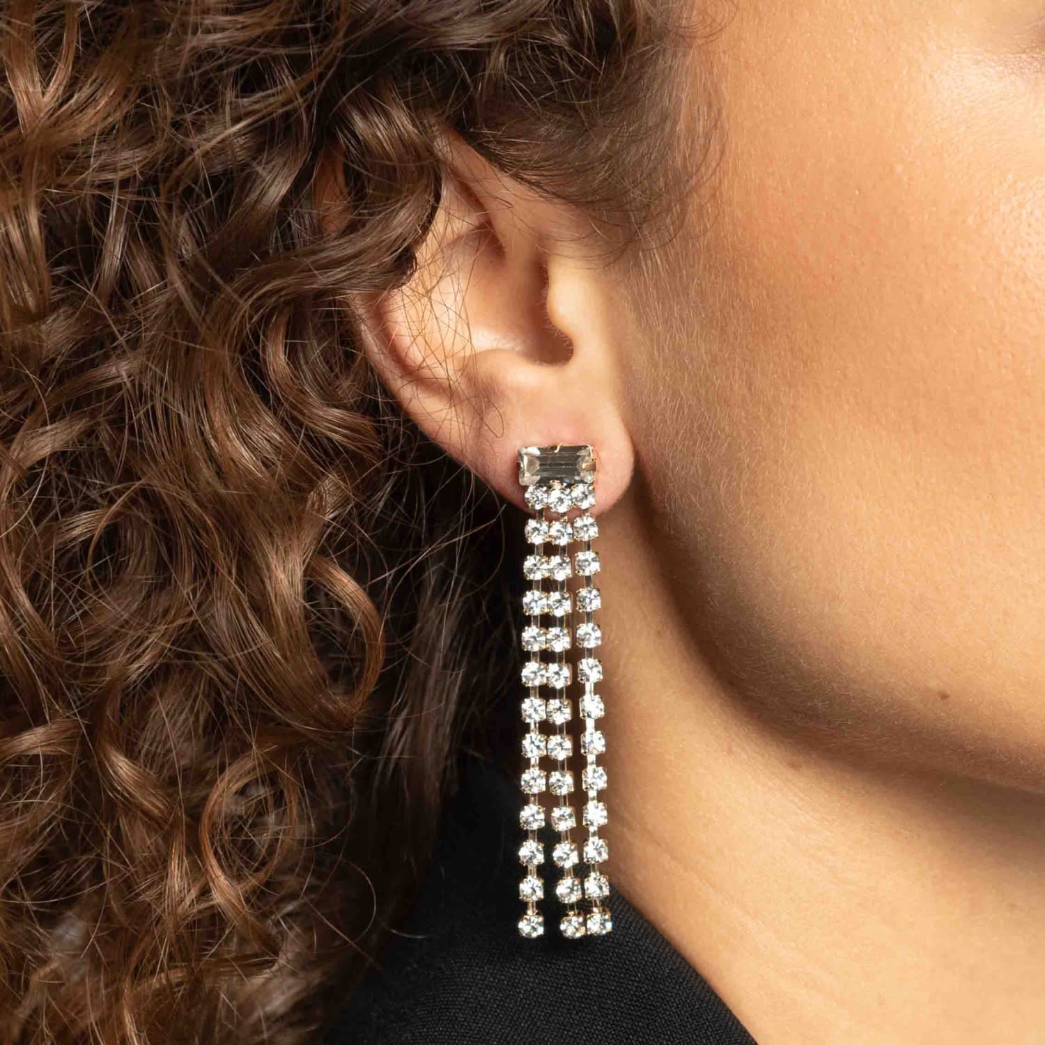 Veronique Earrings Baguette Waterfall S Crystal