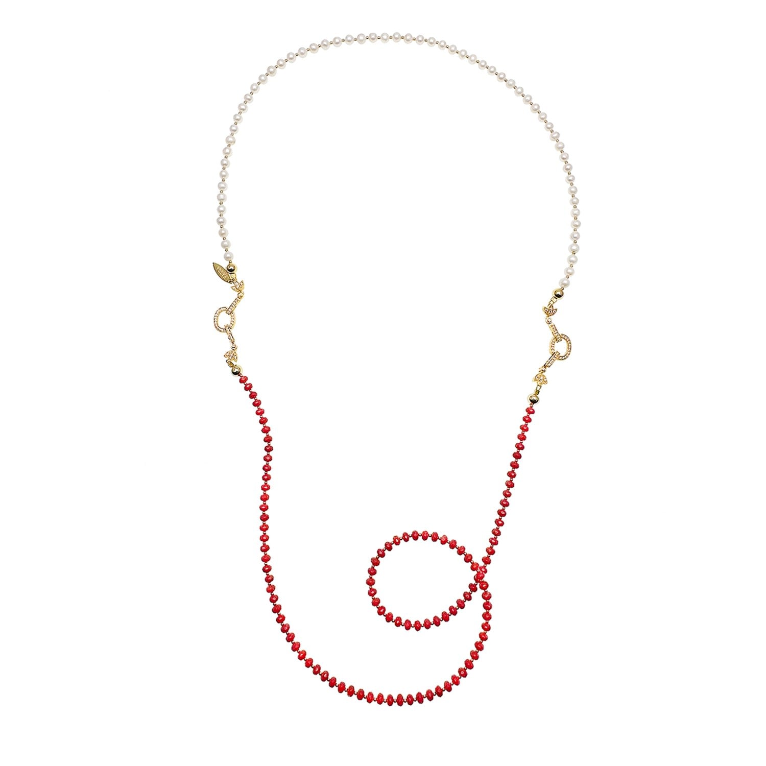 Versatile Red Coral And Pearls Multi-Wear Necklace