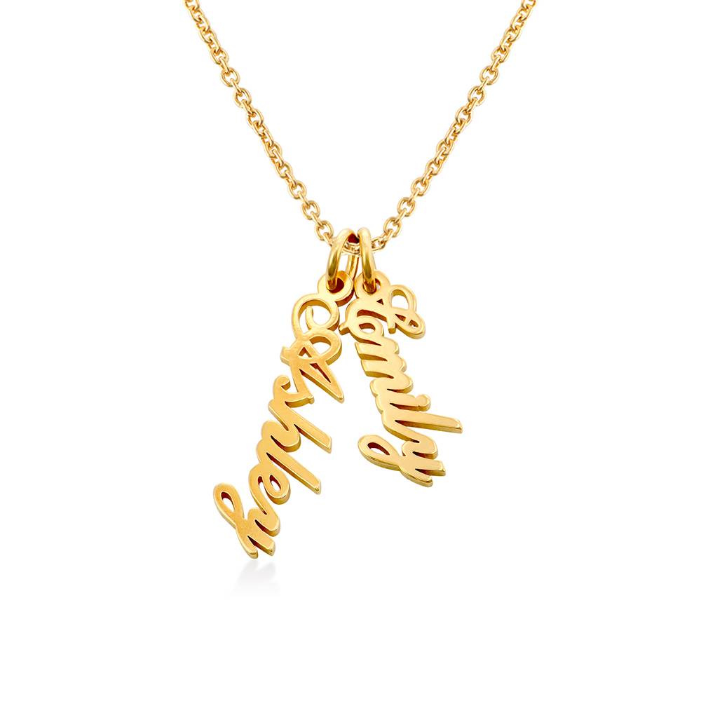 Vertical Name Necklace in 14K Yellow Gold
