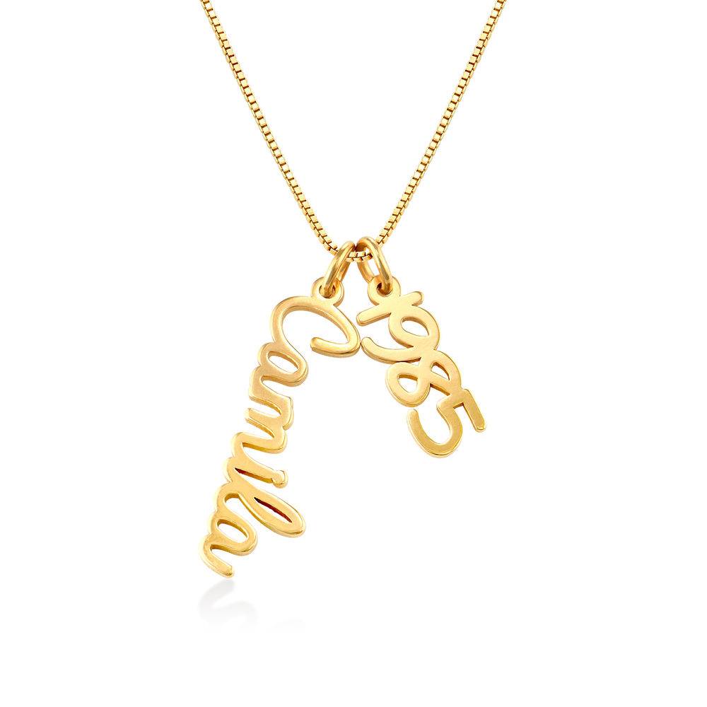 Vertical Name Necklace in Cursive in Gold Plated