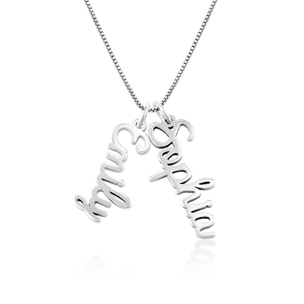 Vertical Name Necklace in Cursive in Sterling Silver