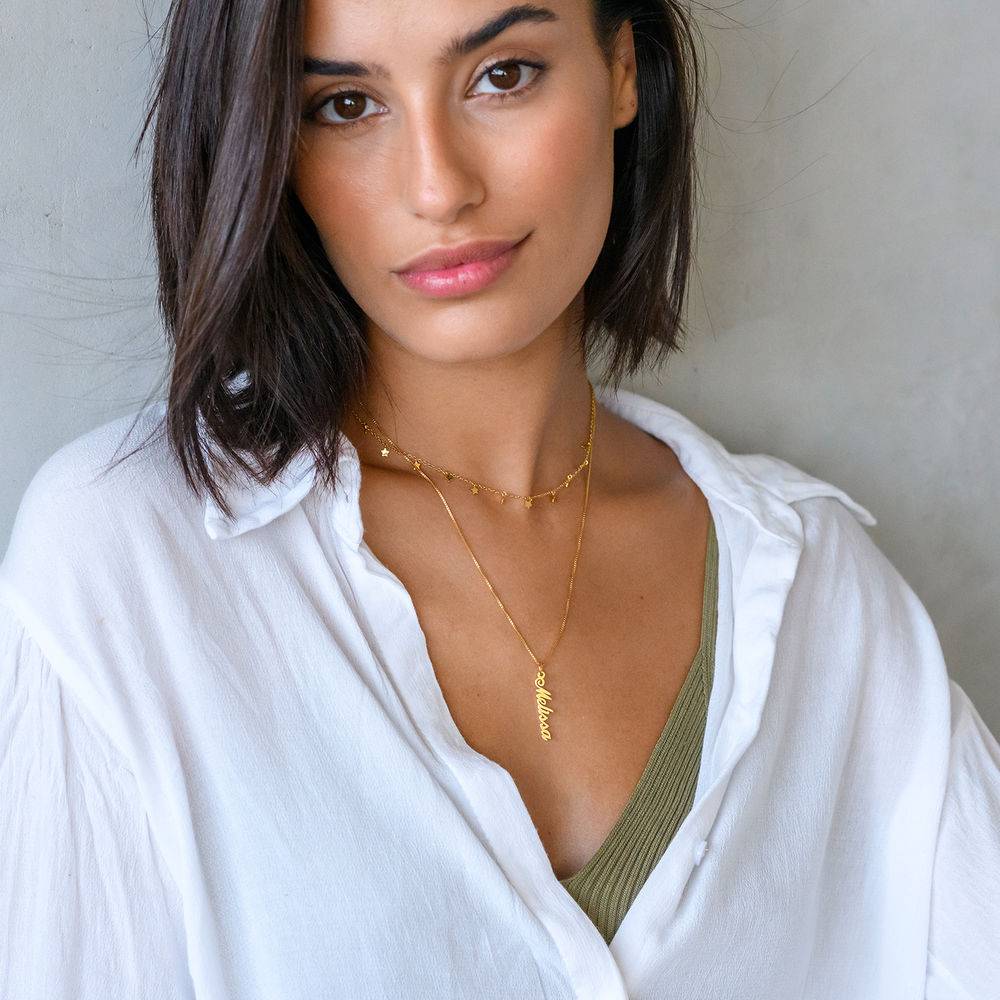 Vertical Name Necklace in Gold Vermeil