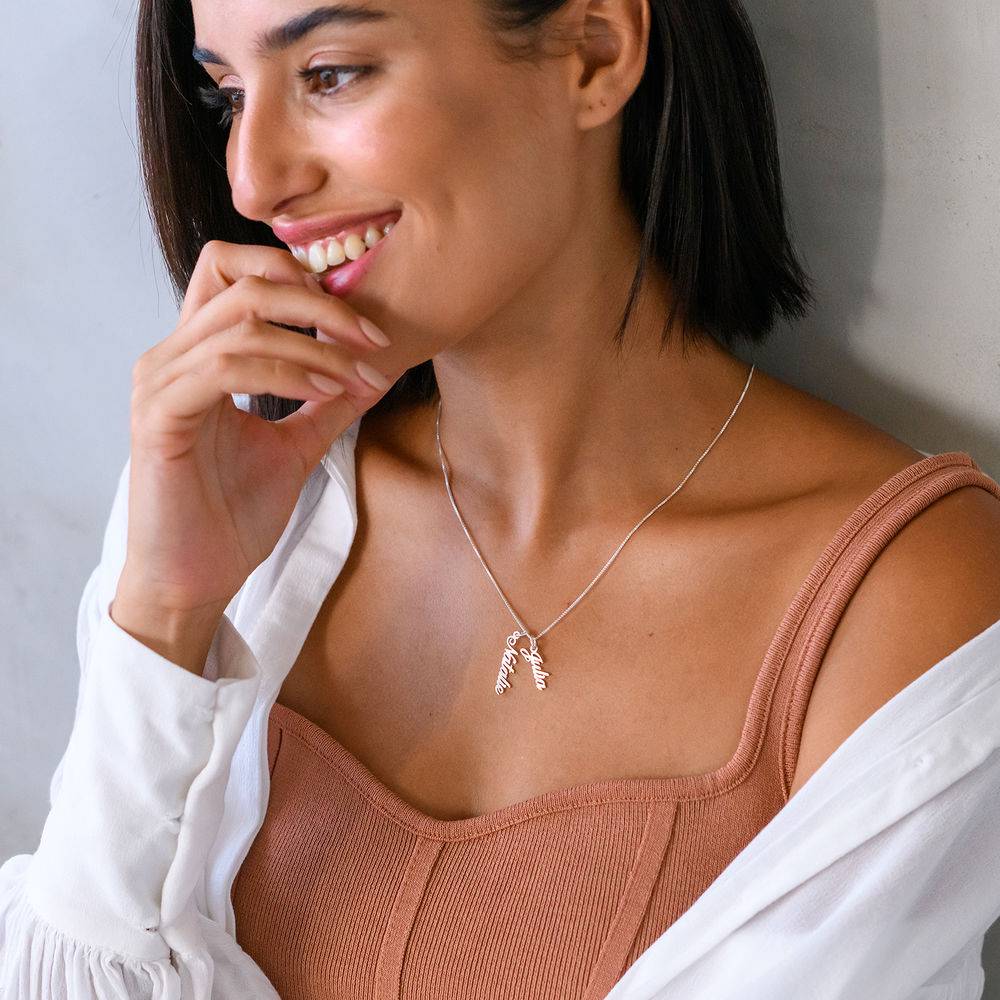 Vertical Name Necklace in Sterling Silver