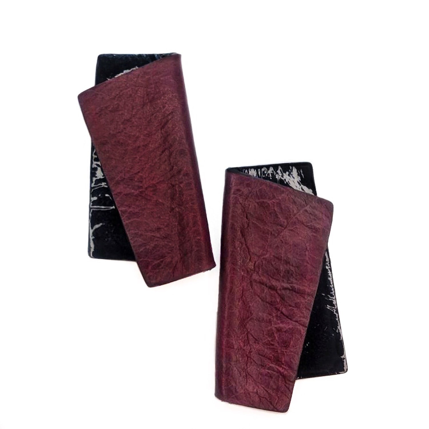 Verto Burgundy Leather Earrings