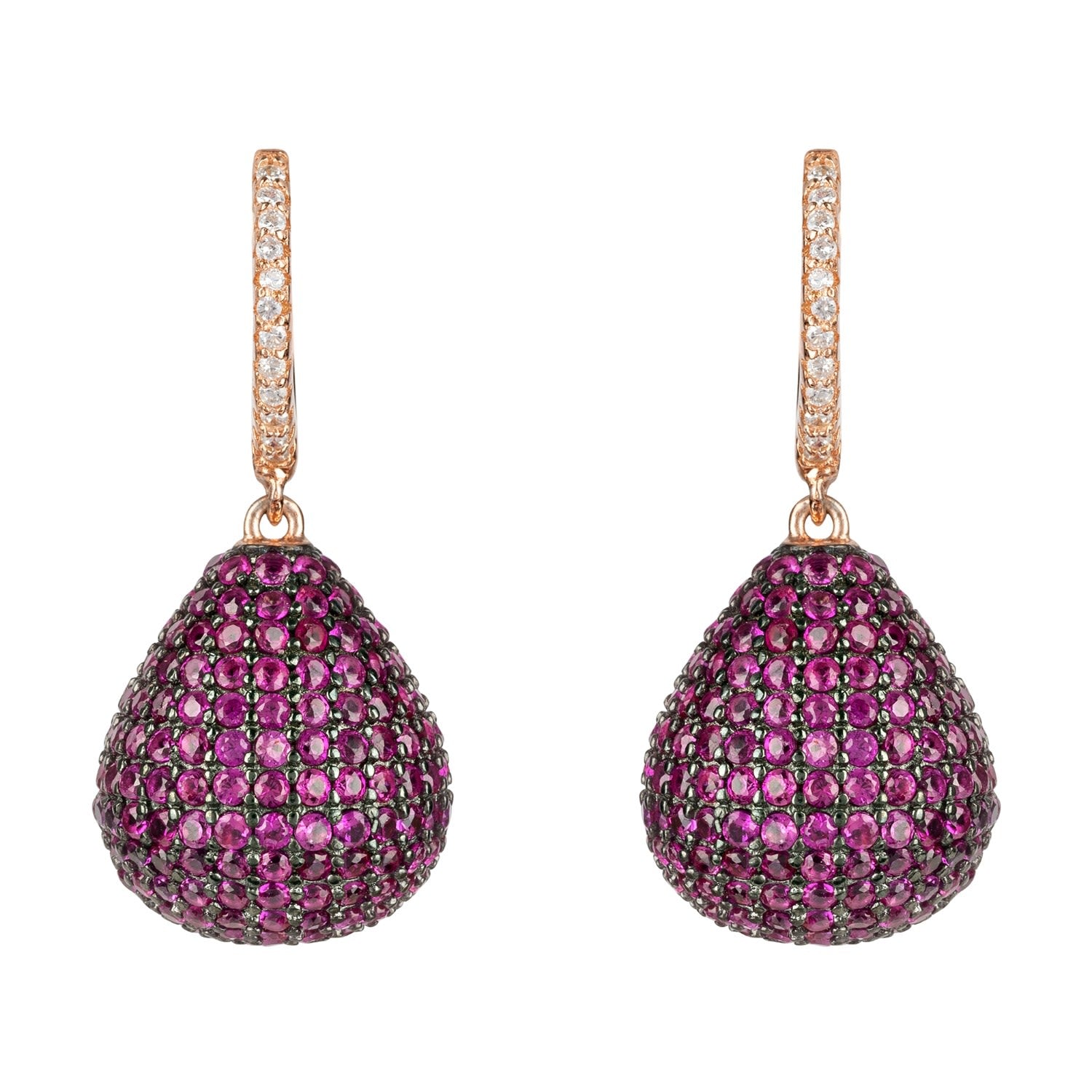 Valerie Pear Drop Gemstone Earring Rosegold Ruby