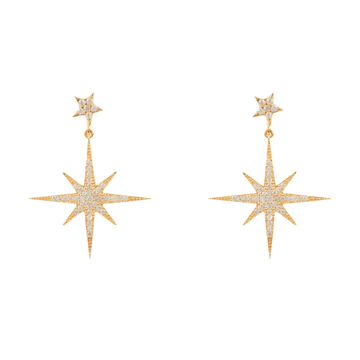 Petite Star Burst Drop Earring Gold