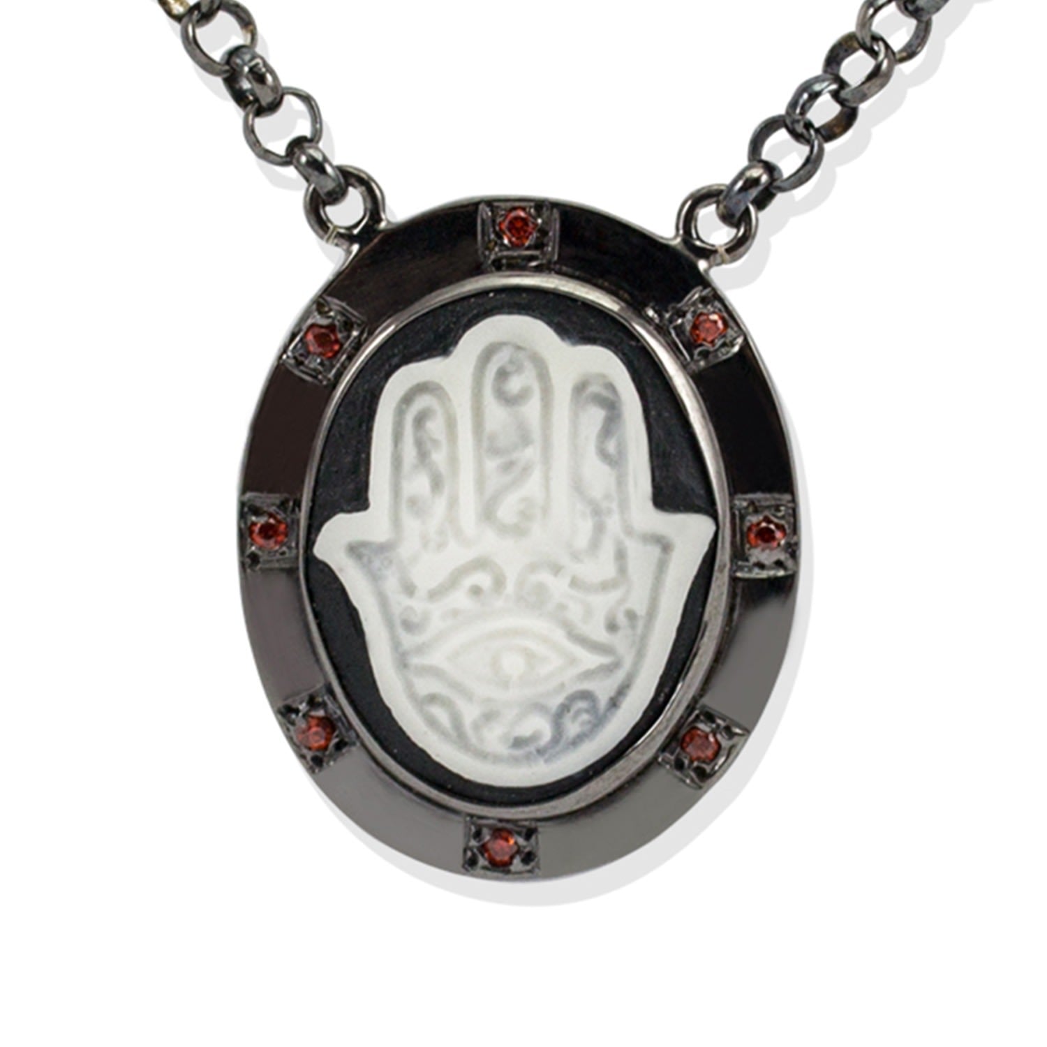 Hand Of Fatima Cameo Necklace