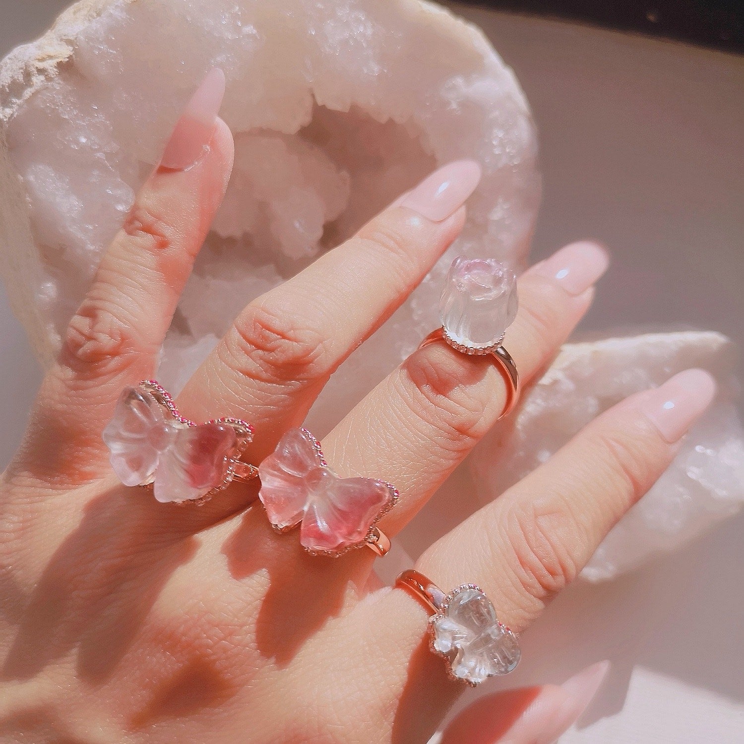 Bow Tie Handmade Engraved Fluorite Ring