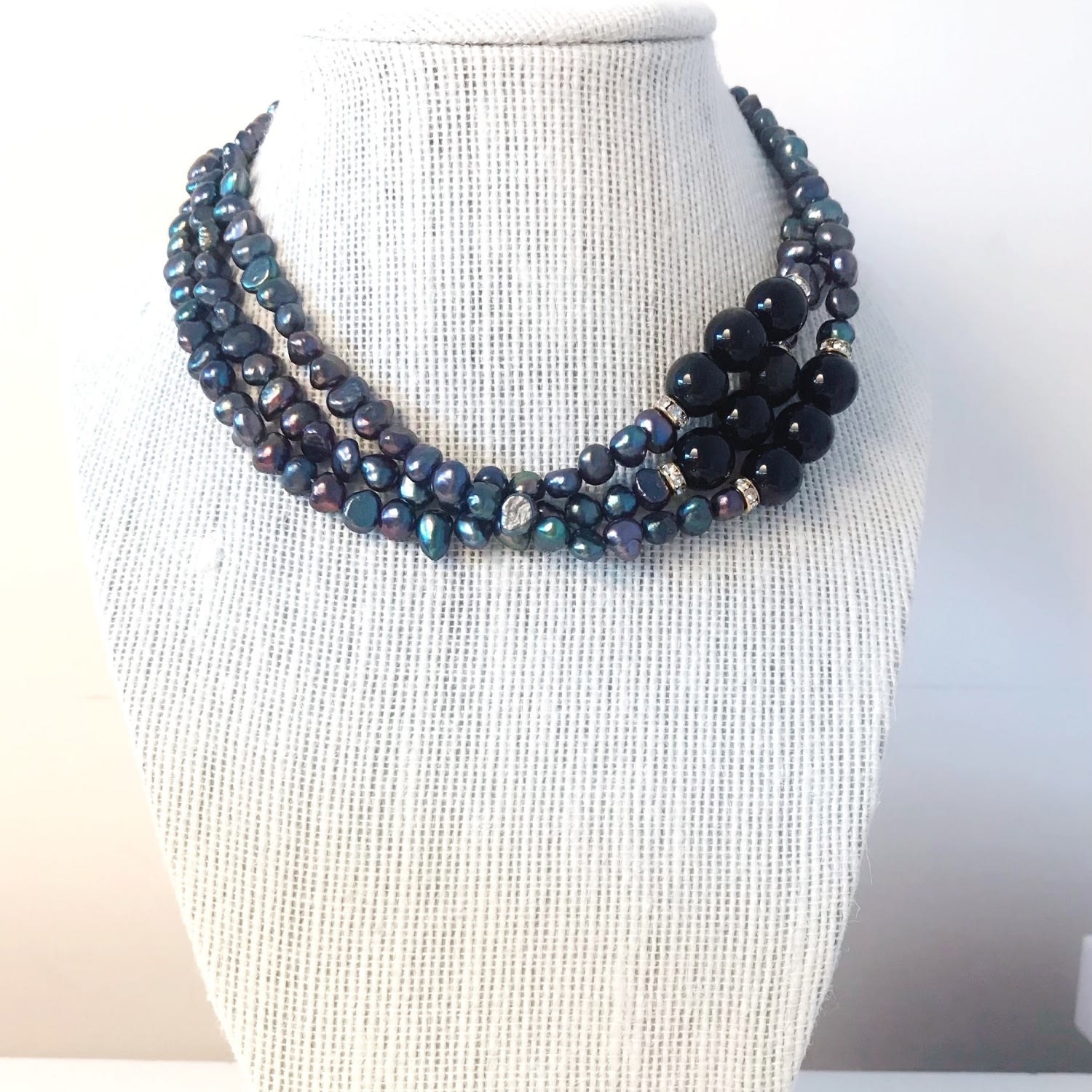 Black Baroque Pearls Choker