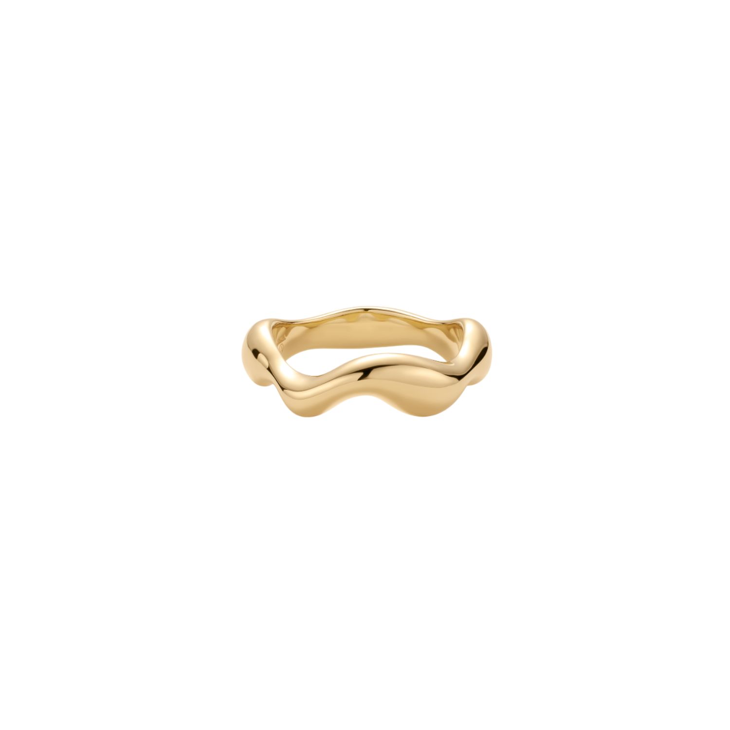 Vica Fluid Wave Chunky Band Ring In Gold