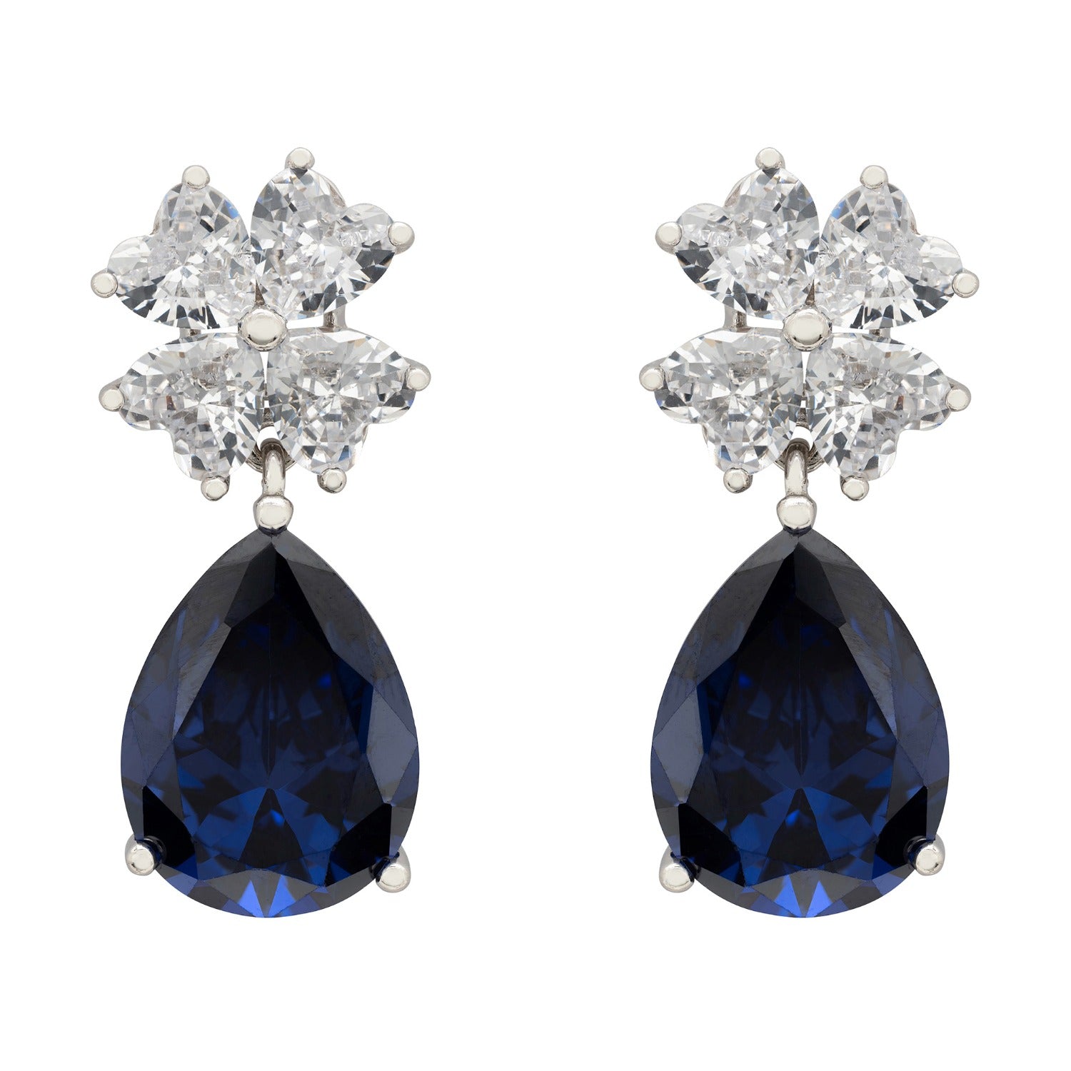 Victoria Teardrop Earrings Silver Tanzanite